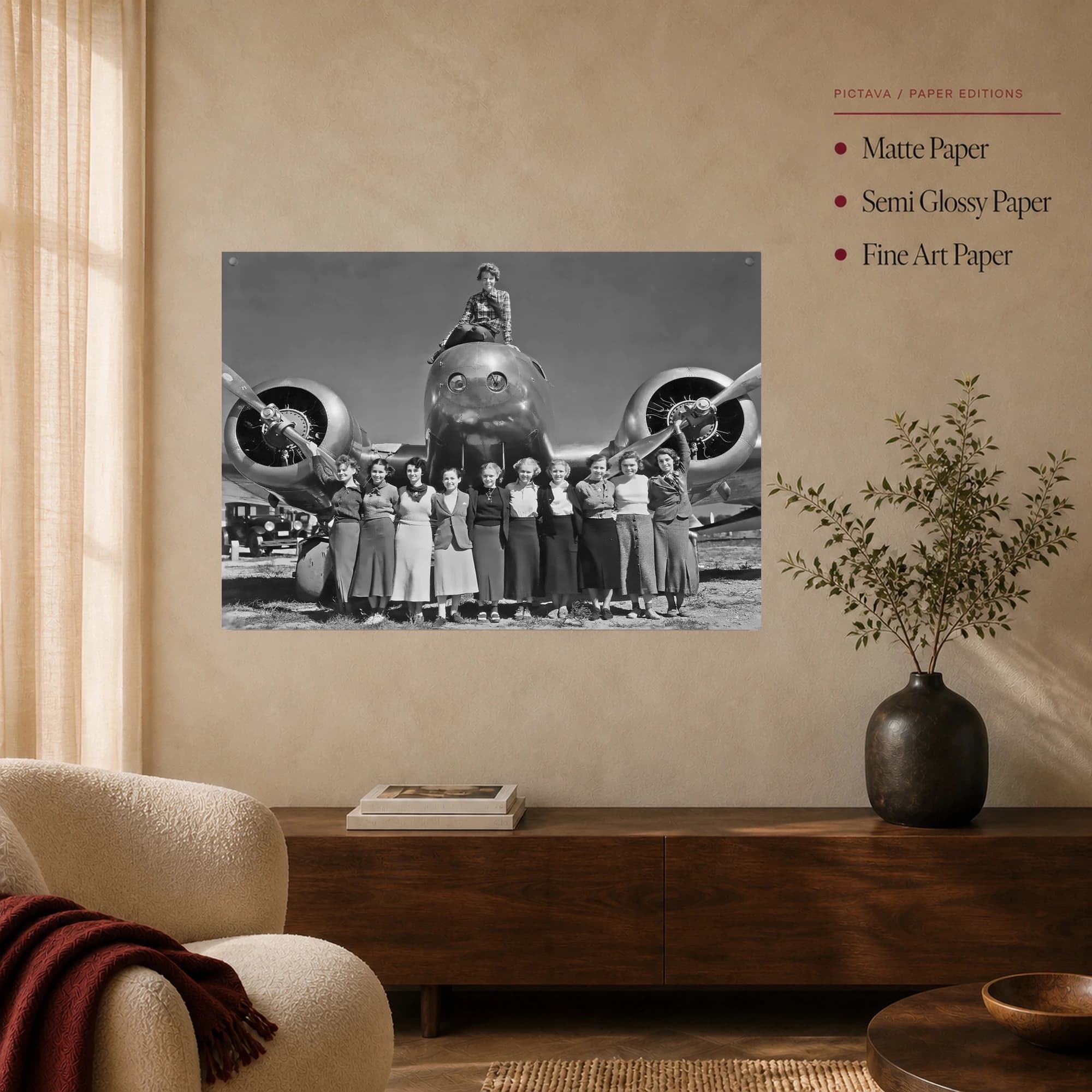Amelia Earhart Historic Aviation Vintage Wall Art, view 3