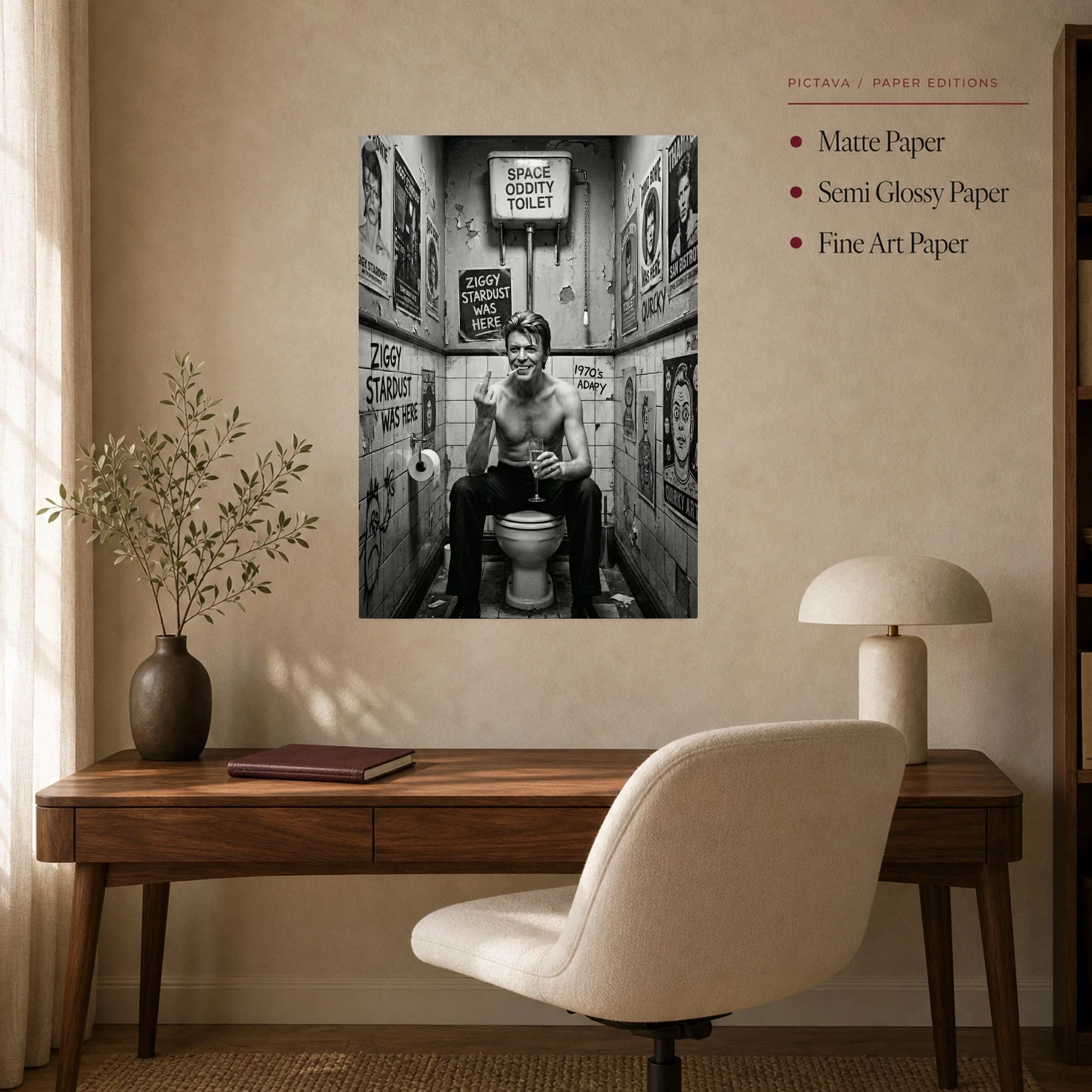 Ziggy Stardust Bathroom Toilet Parody Canvas Art, view 7