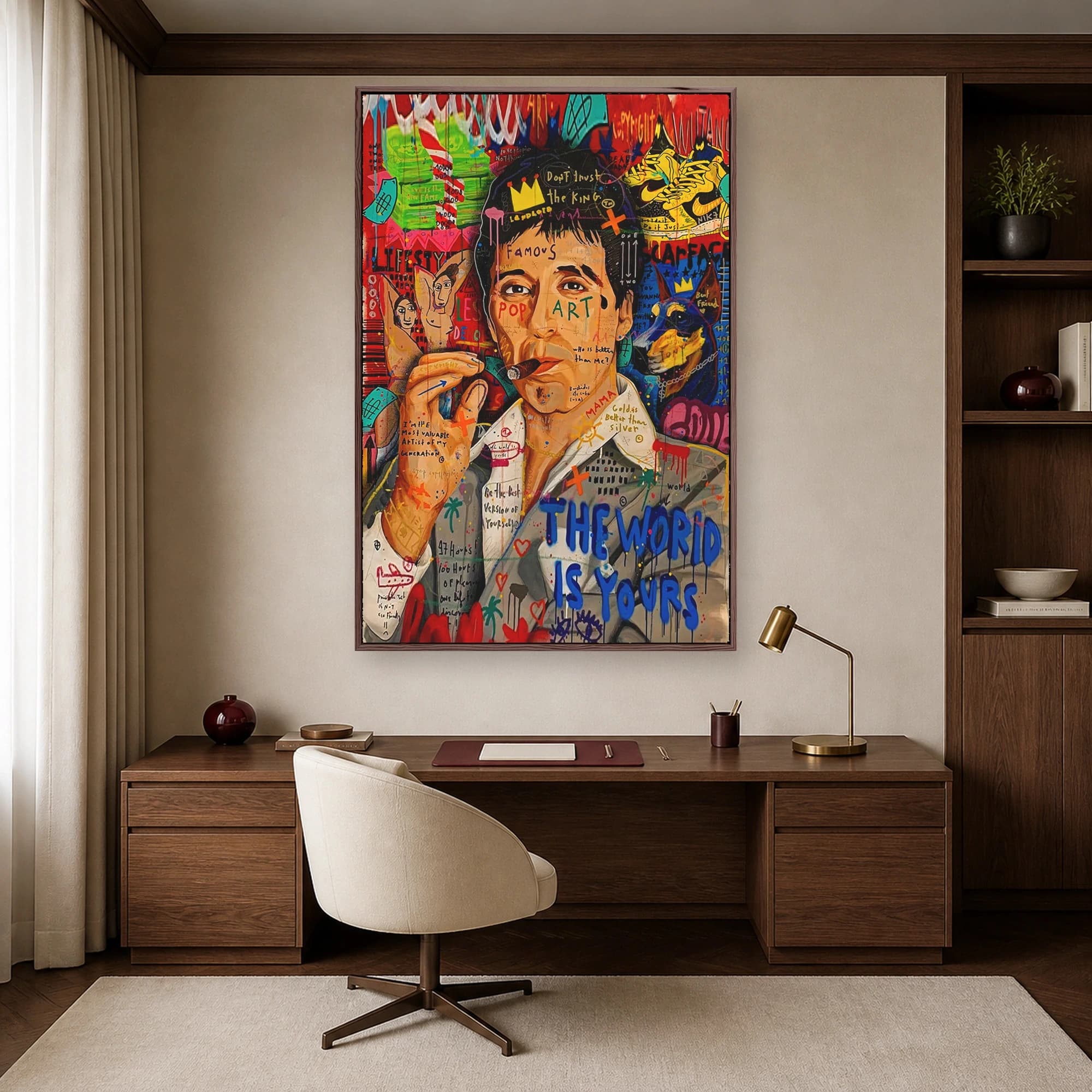 The World Is Yours Scarface Street Art Canvas Print, view 7