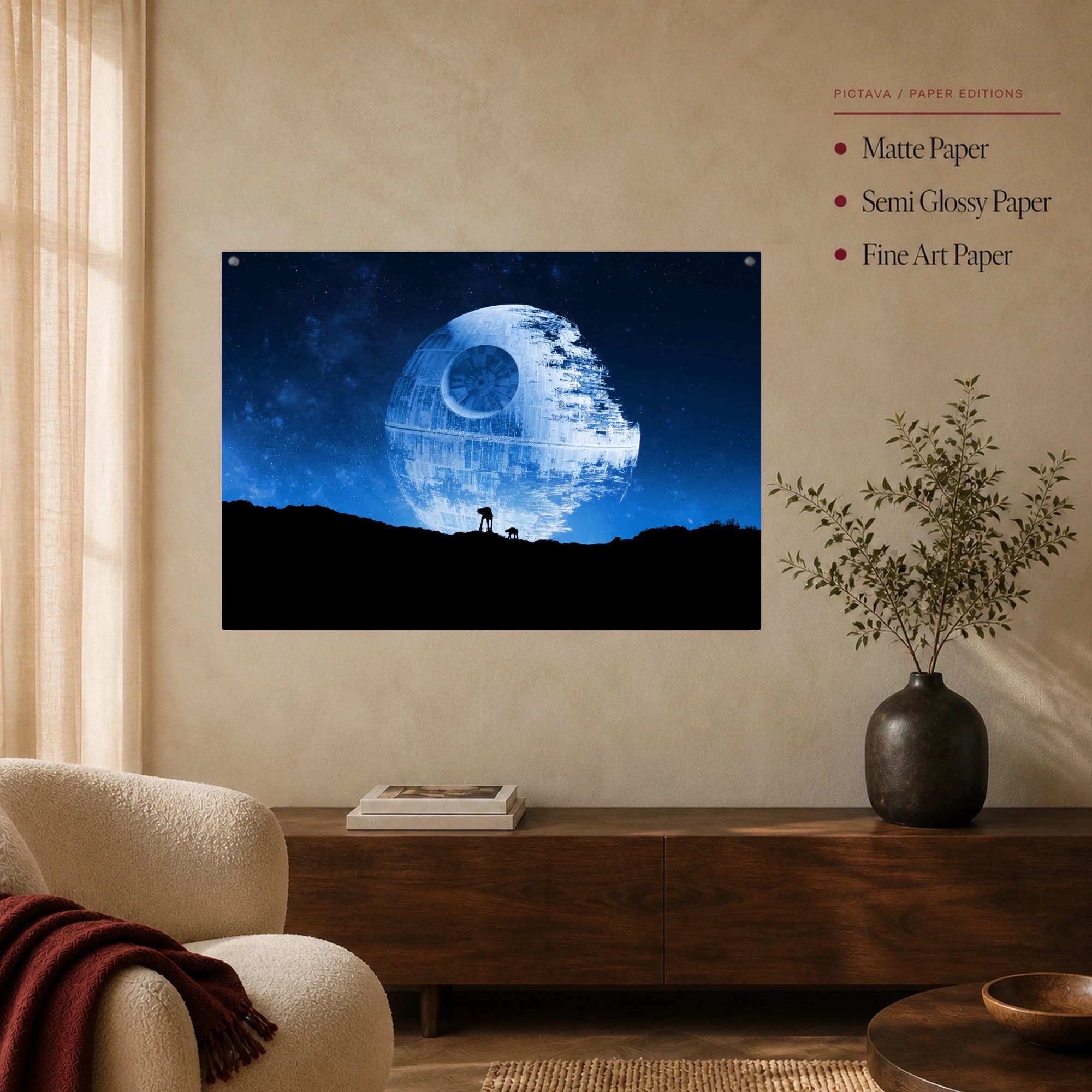 Death Star Horizon Sci-Fi Canvas Print, view 4