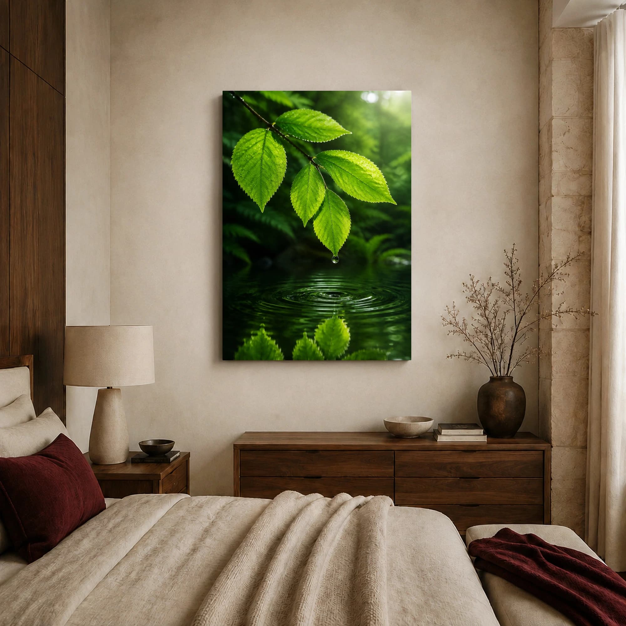 Emerald Droplet Botanical Nature Wall Art, view 6