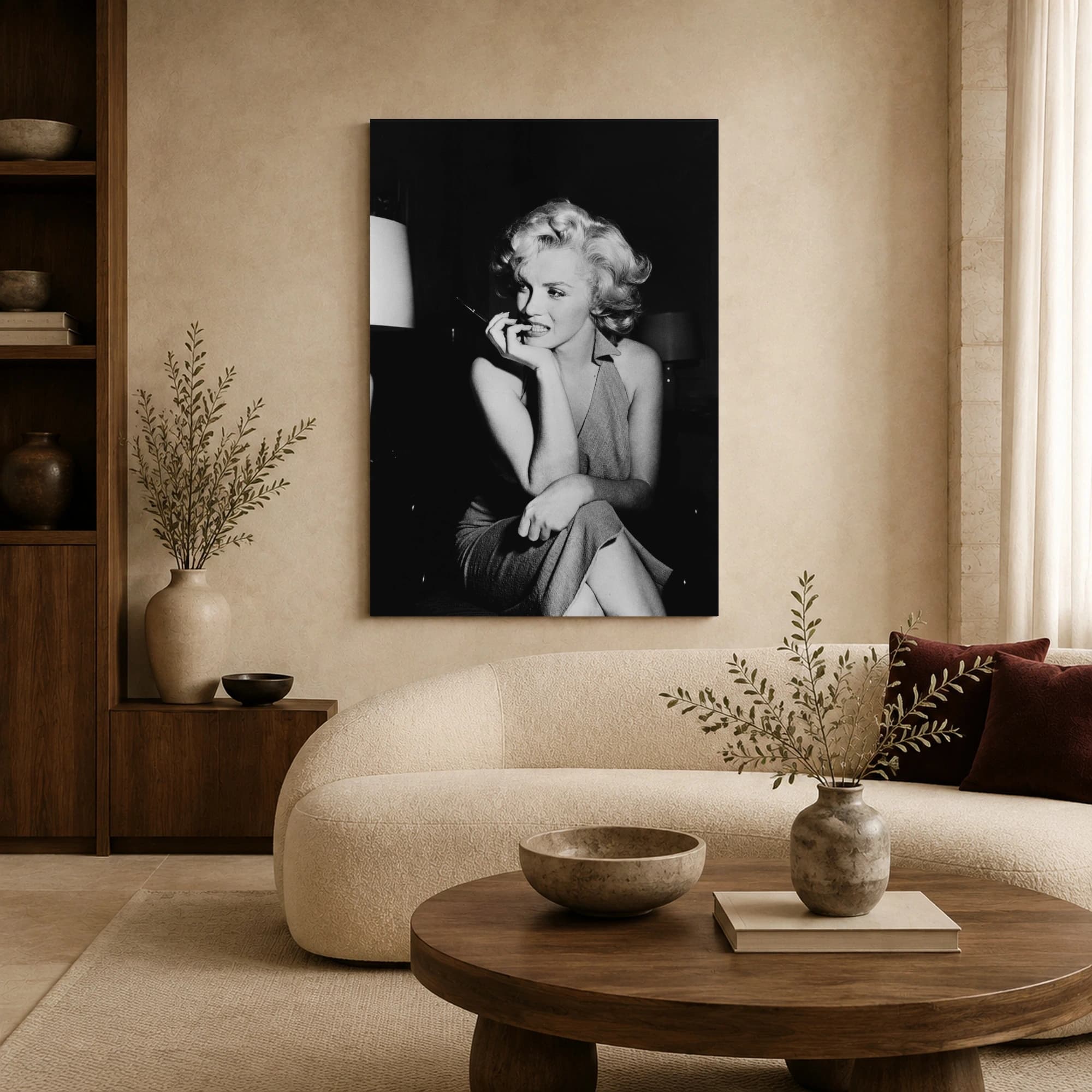 Marilyn Monroe Vintage Black and White Portrait Print, view 4