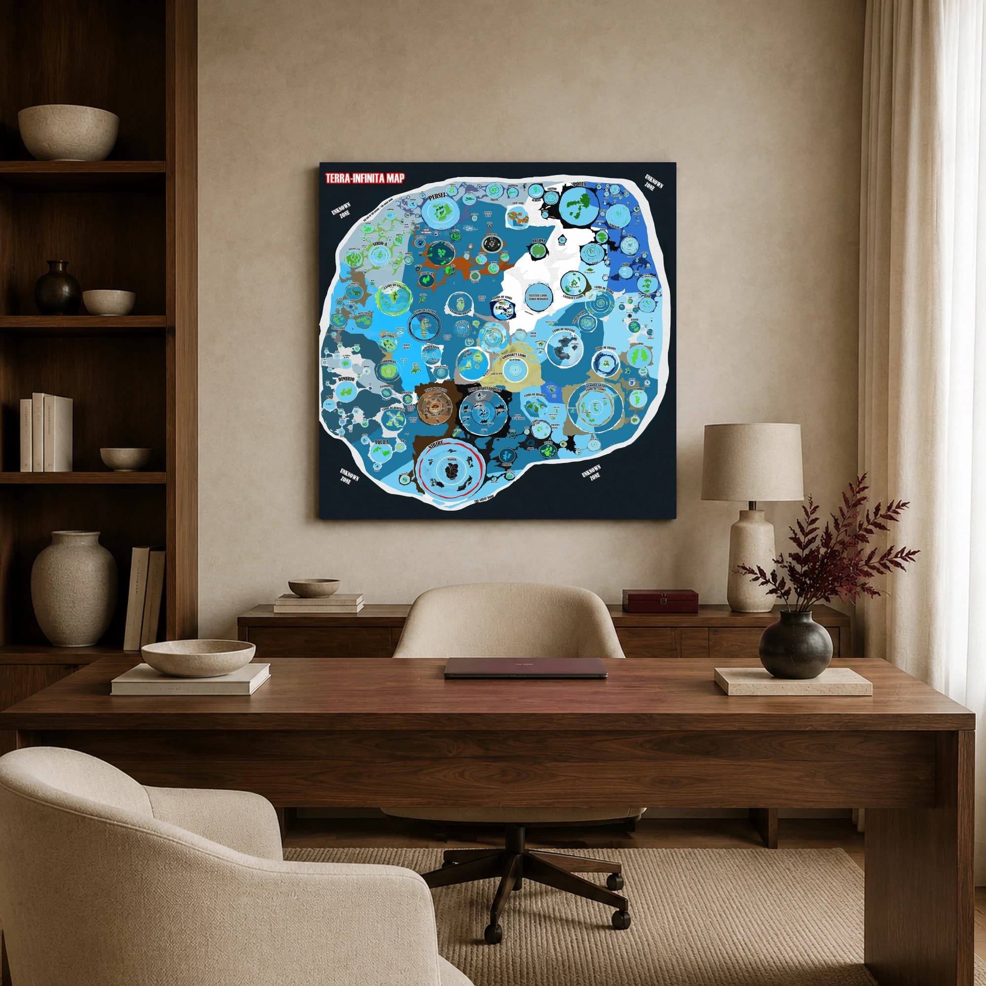 Terra-Infinita Fantasy Map Art Print, view 2