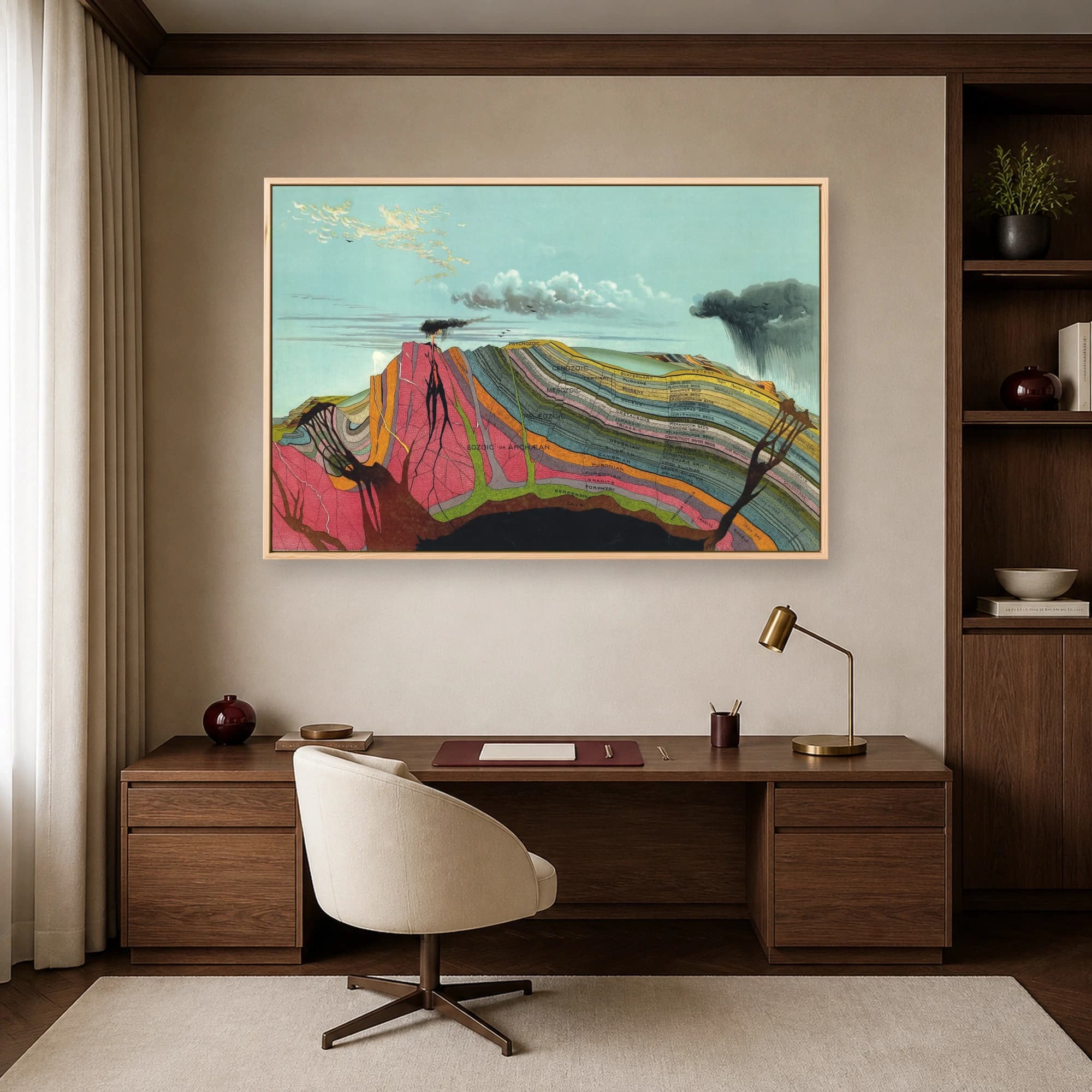Vintage Geological Cross-Section Chart Canvas Print, view 6