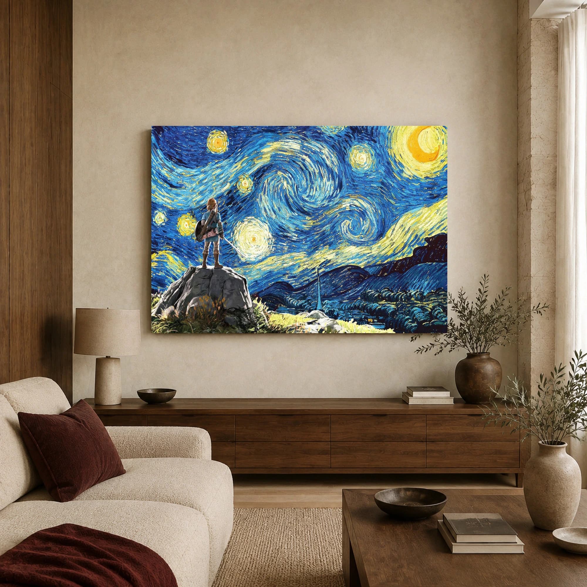Starry Night Over Hyrule Canvas Print, view 3