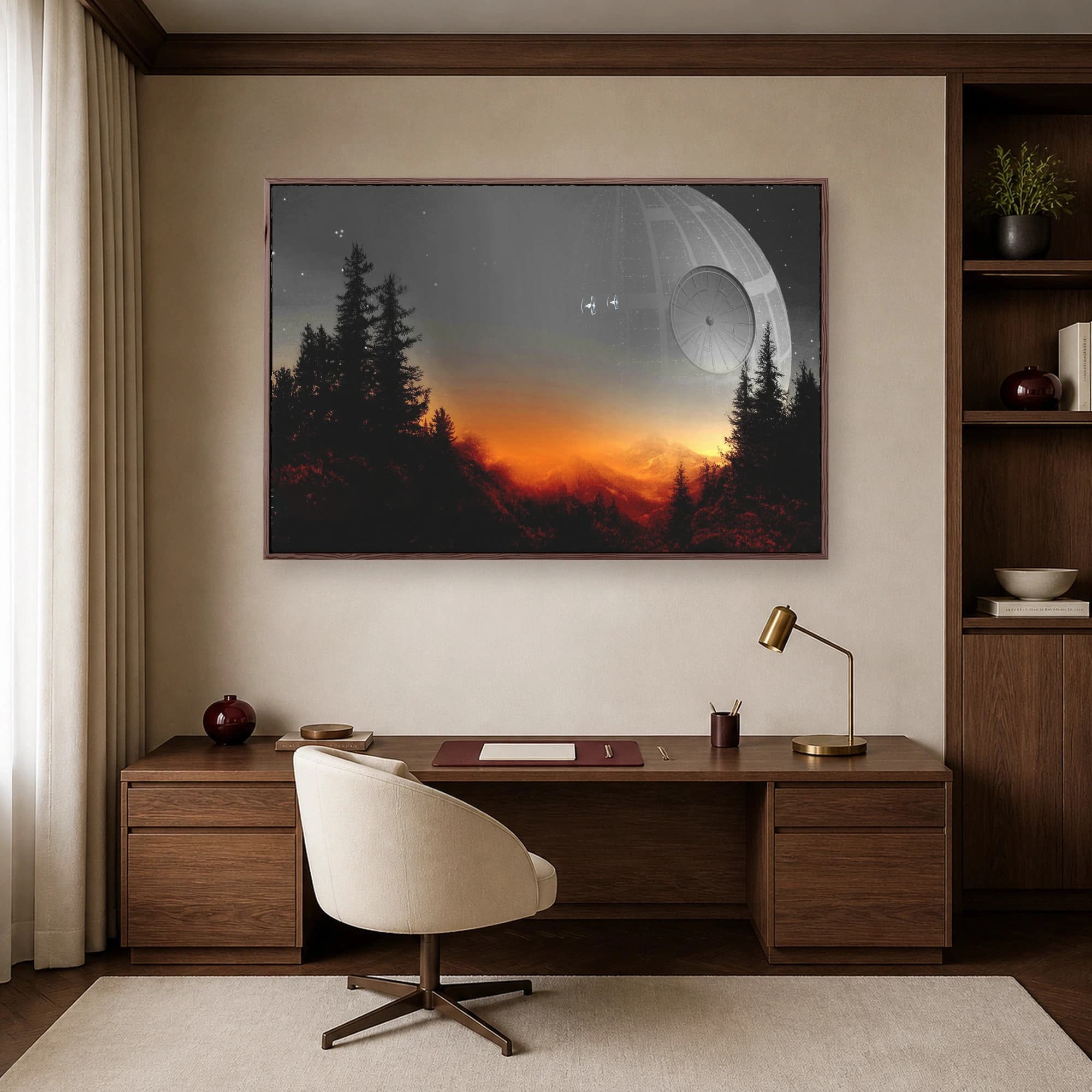 Death Star Over Forest Sci-Fi Movie Wall Art, view 6
