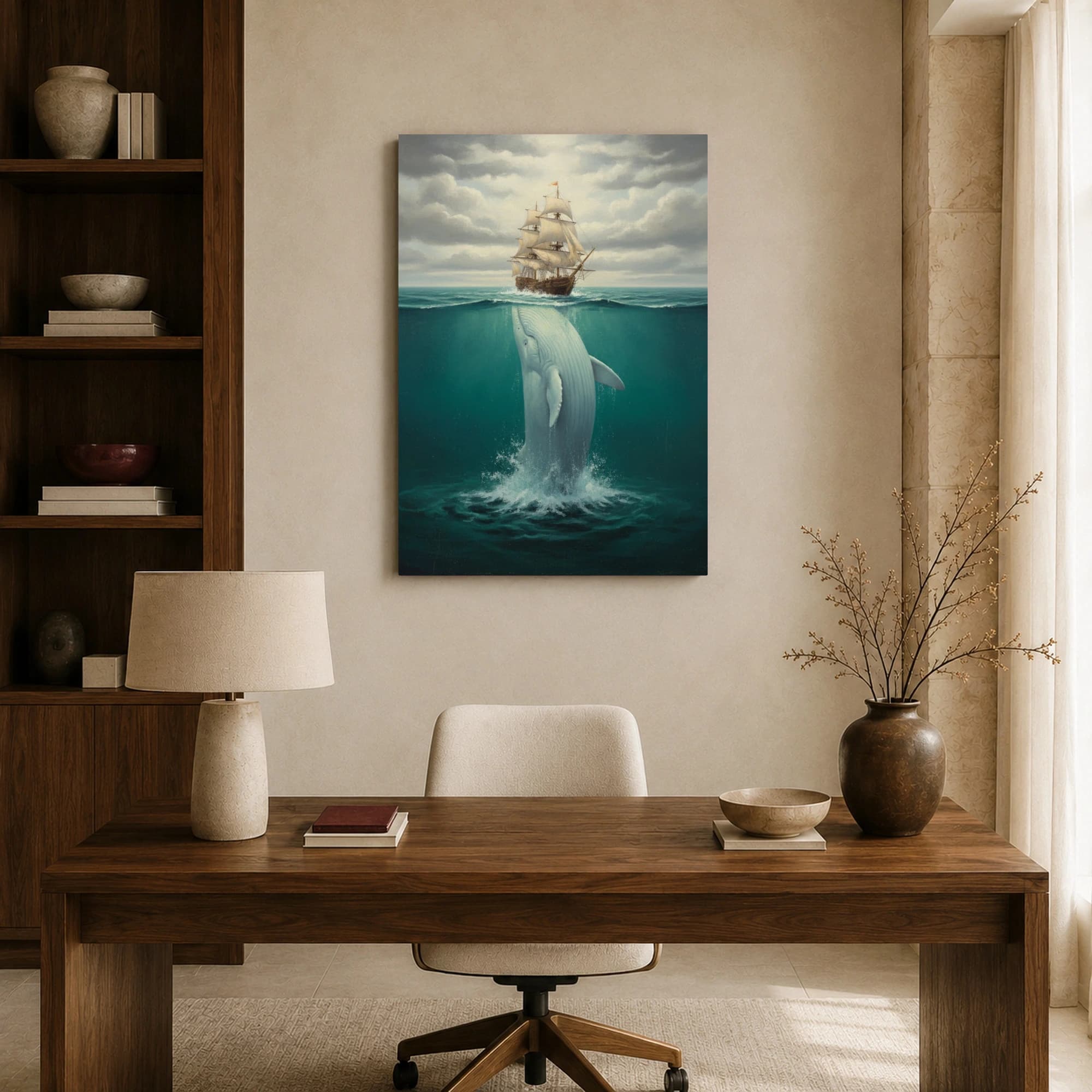 The Leviathan's Ascent: Whale Beneath the Galleon, view 8