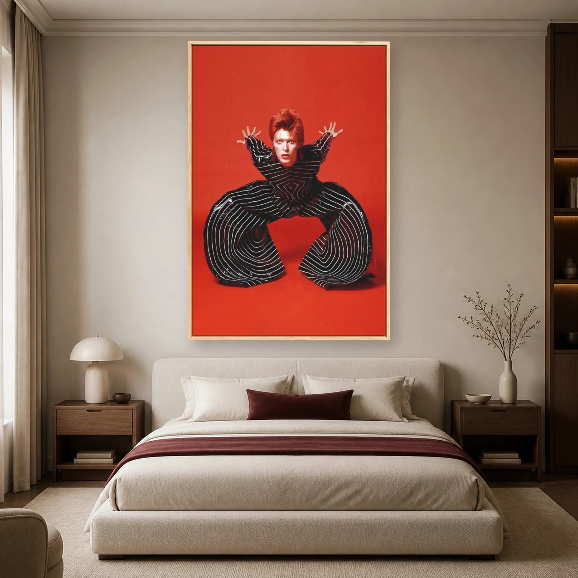 David Bowie Iconic Striped Jumpsuit Portrait Art Print, view 4