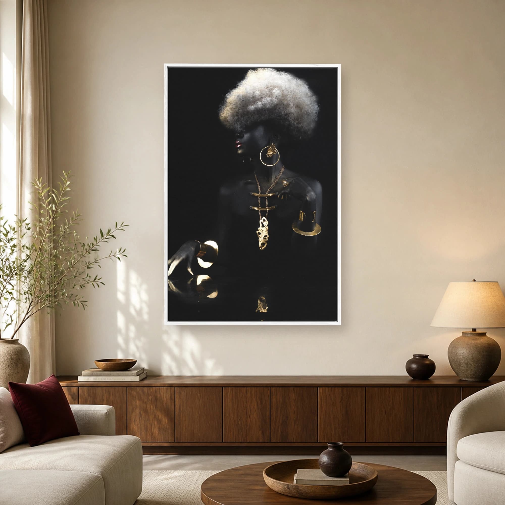 Gilded Eclipse Avant-Garde Portrait Wall Art, view 2