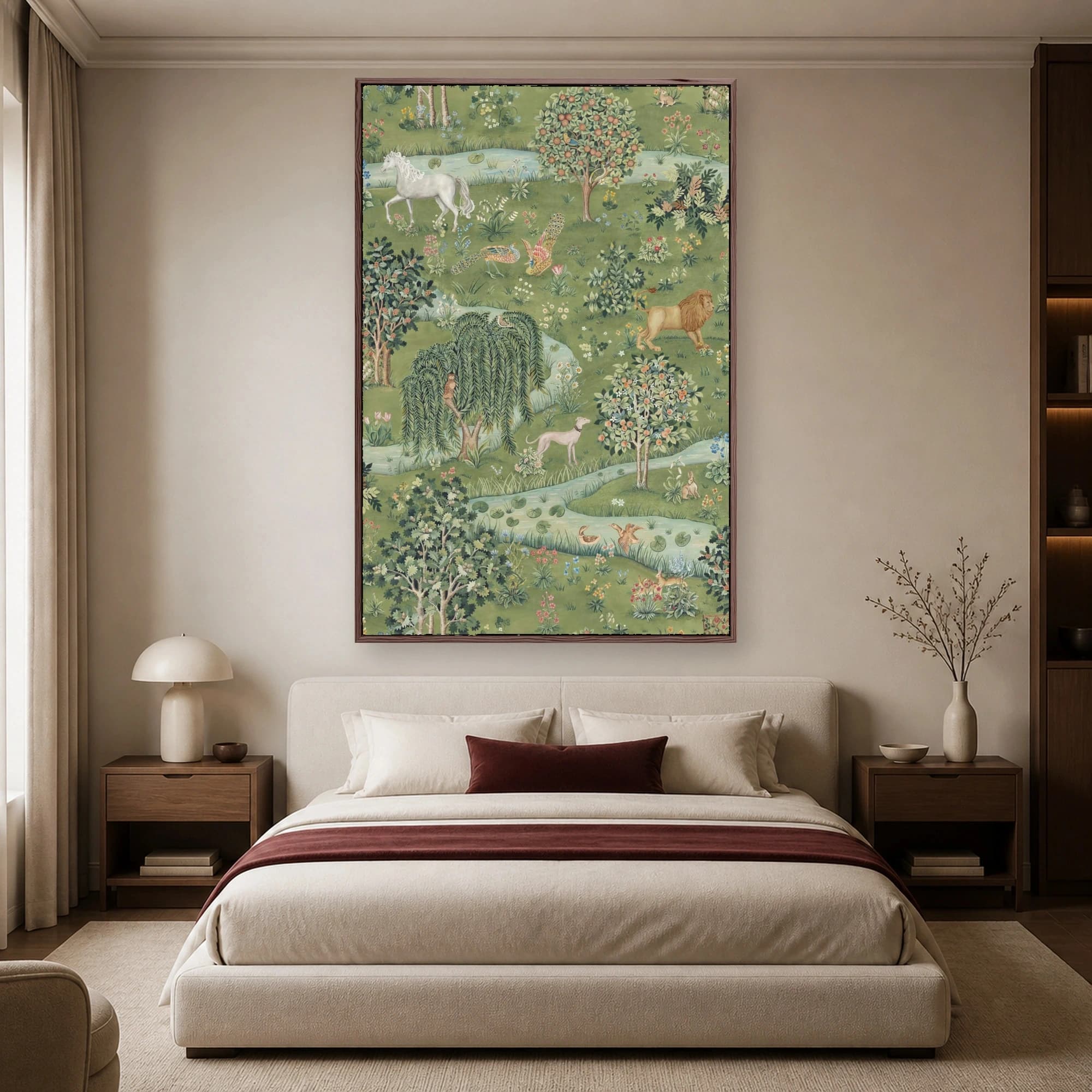 Vintage Pastoral Wildlife Garden Tapestry Wall Art, view 4