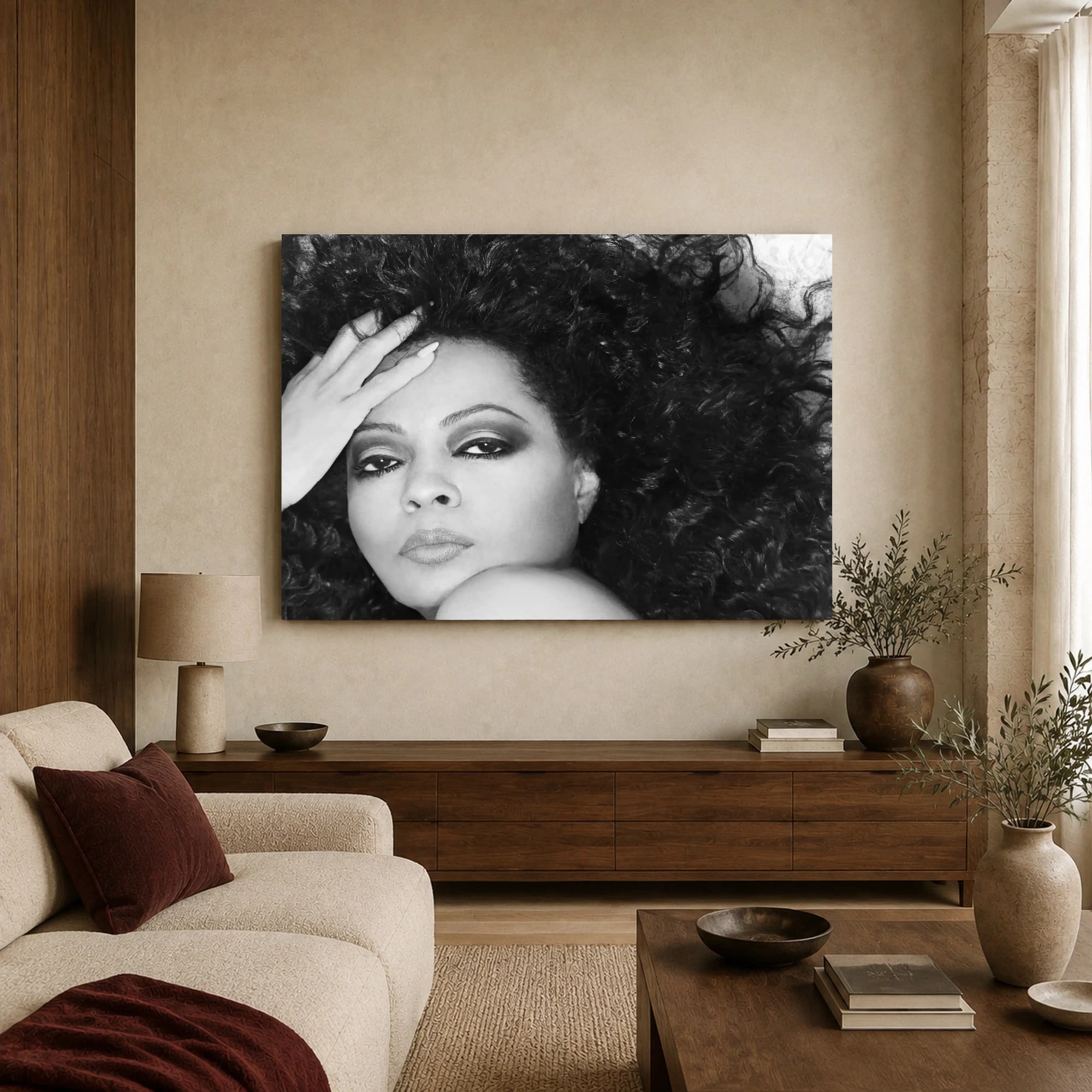 Diana Ross Black and White Portrait Wall Art, view 2