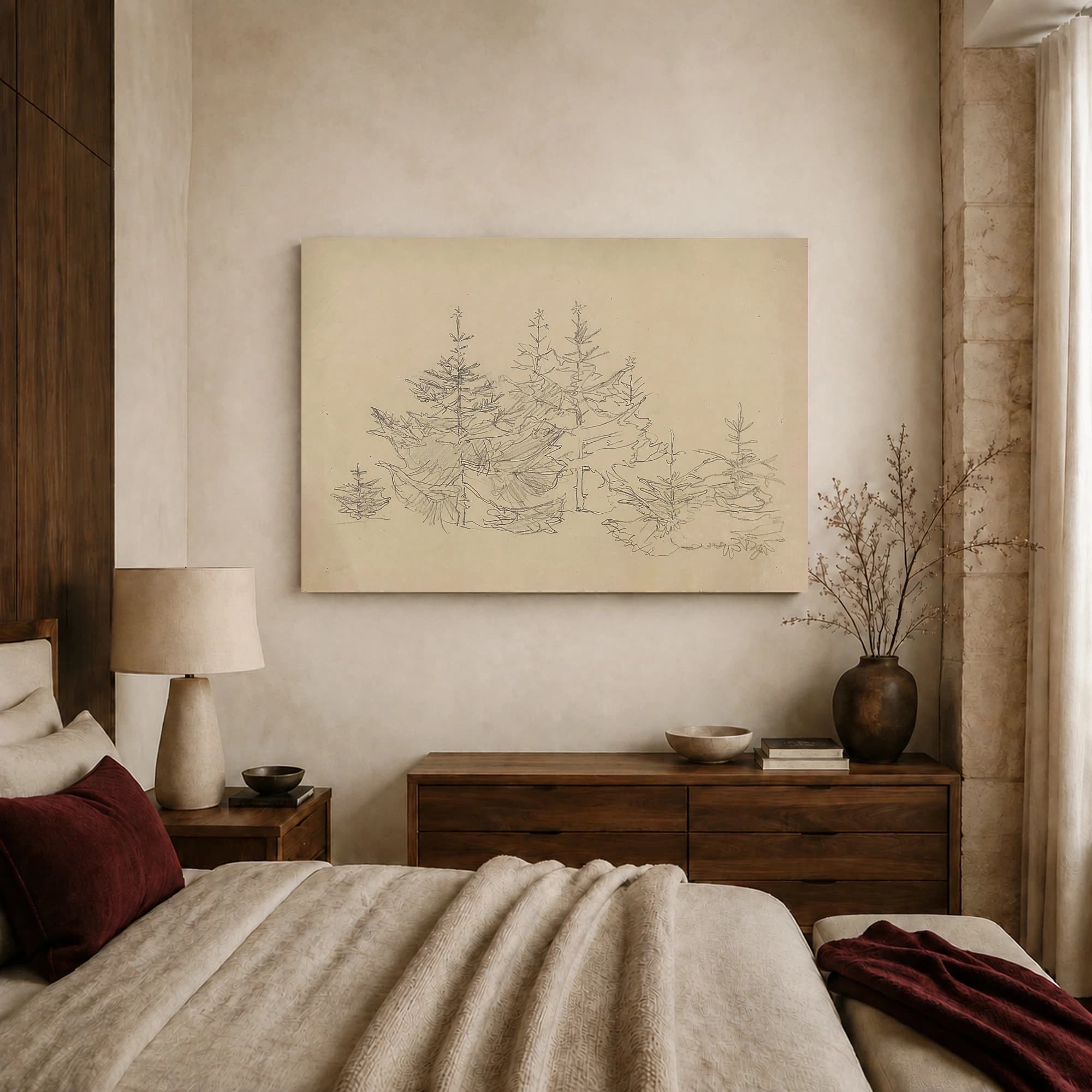 Sketches of Evergreens Vintage Botanical Print, view 8
