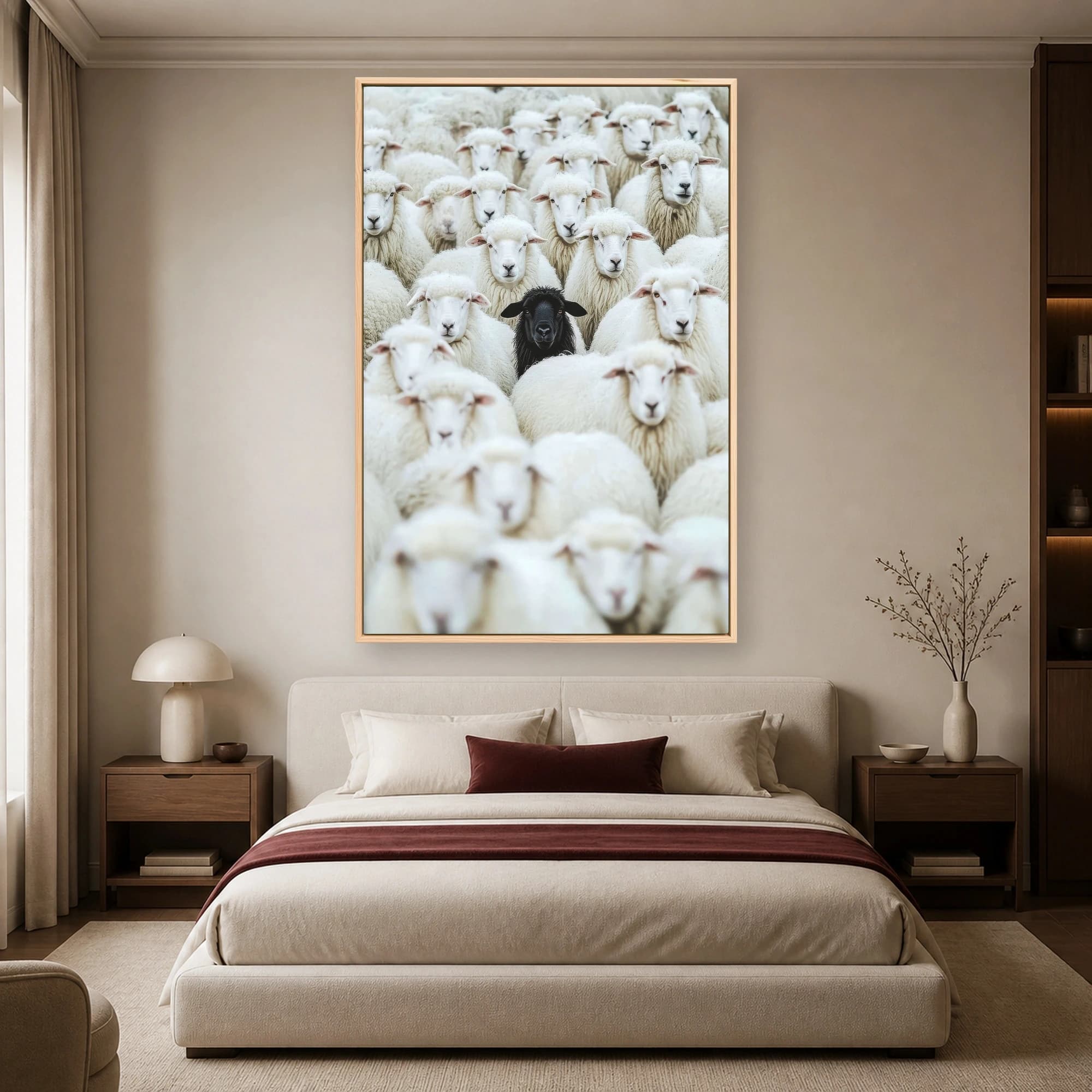 The Black Sheep Among The Flock Canvas Wall Art, view 5