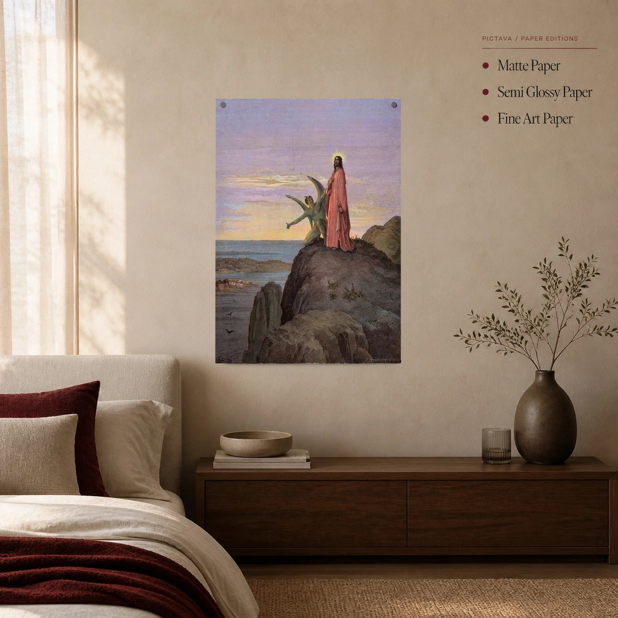 Gustave Dore The Temptation of Christ Vintage Religious Wall Art, view 5