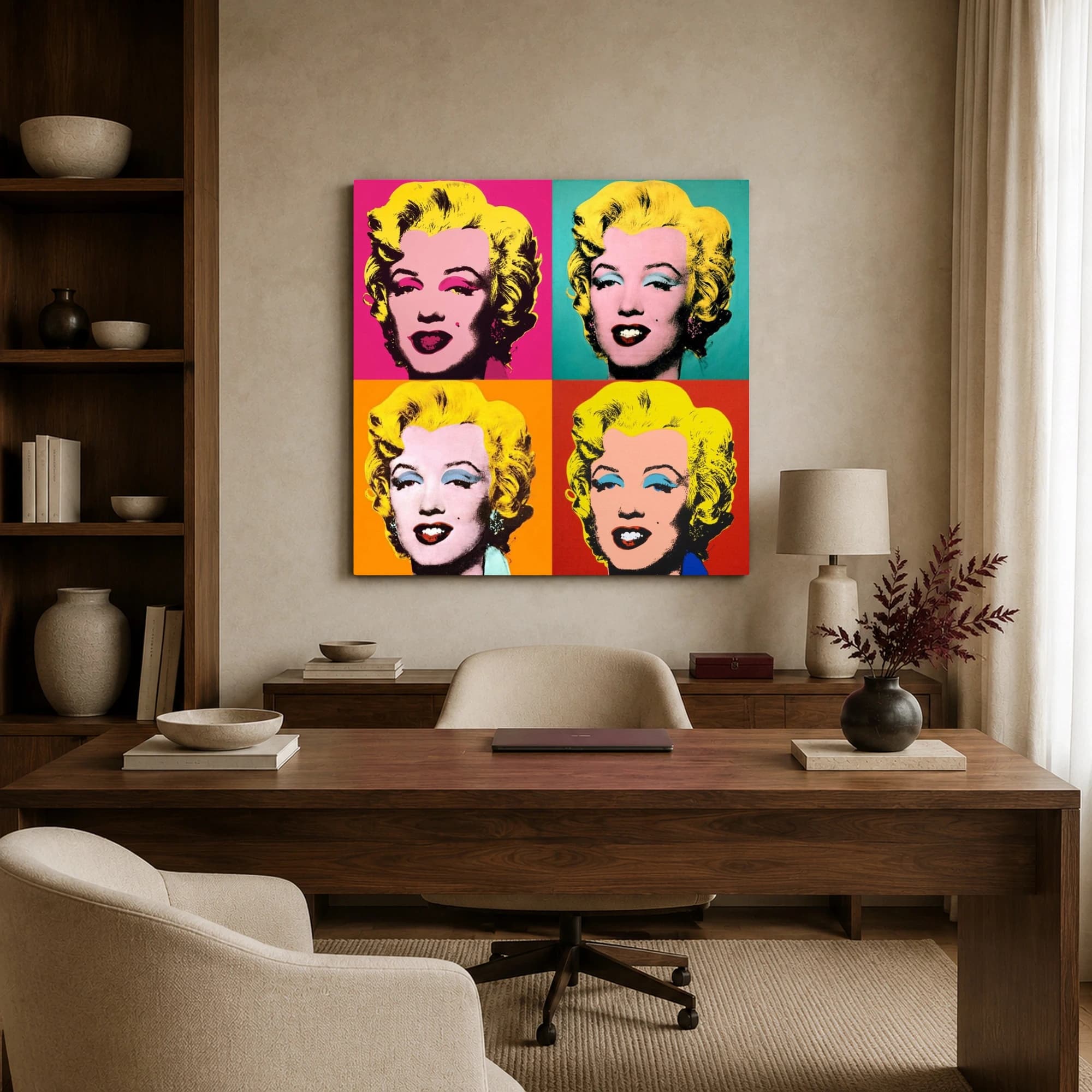 Four Panel Marilyn Pop Art Canvas Print, view 4