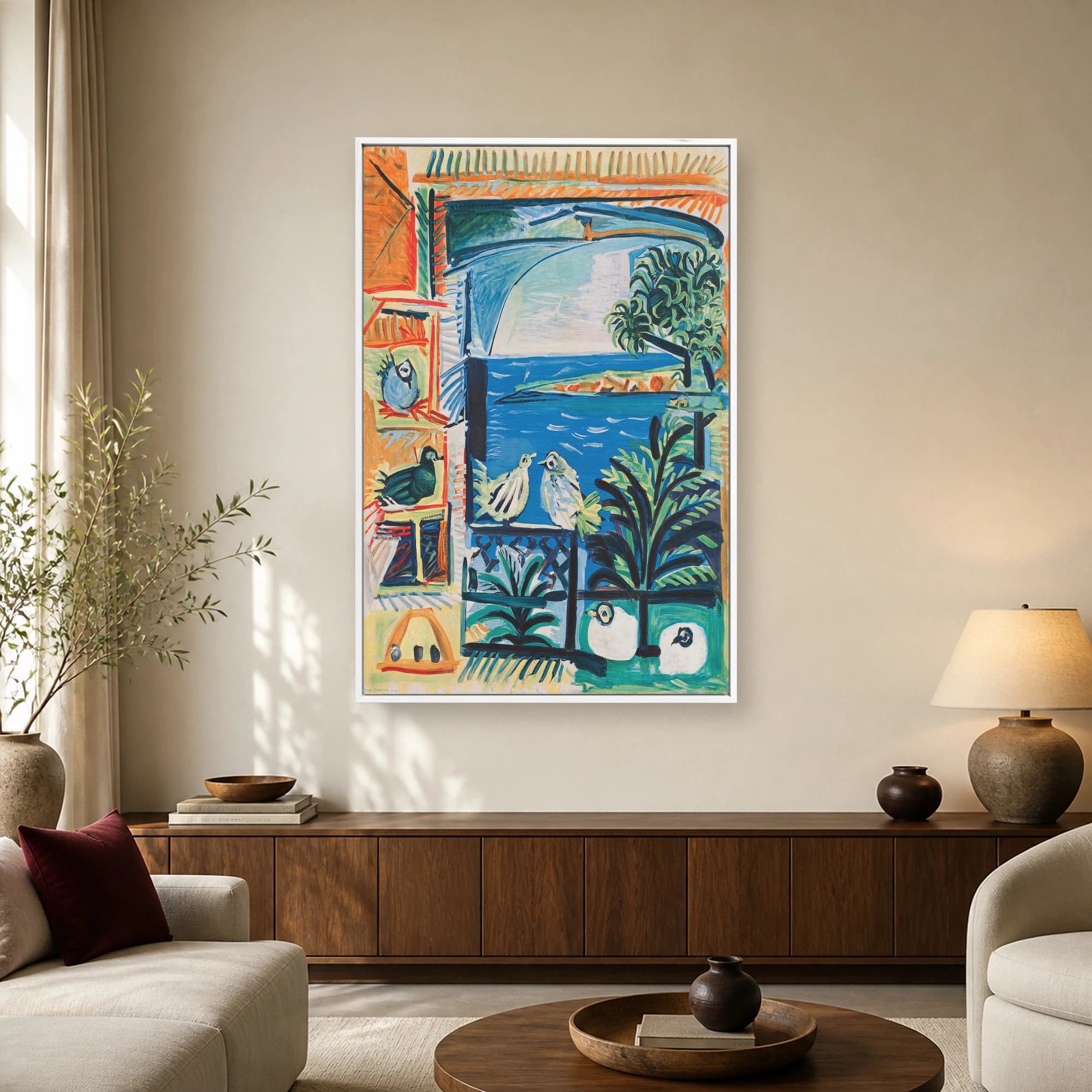 Coastal Birds Modern Seascape Art Print, view 2