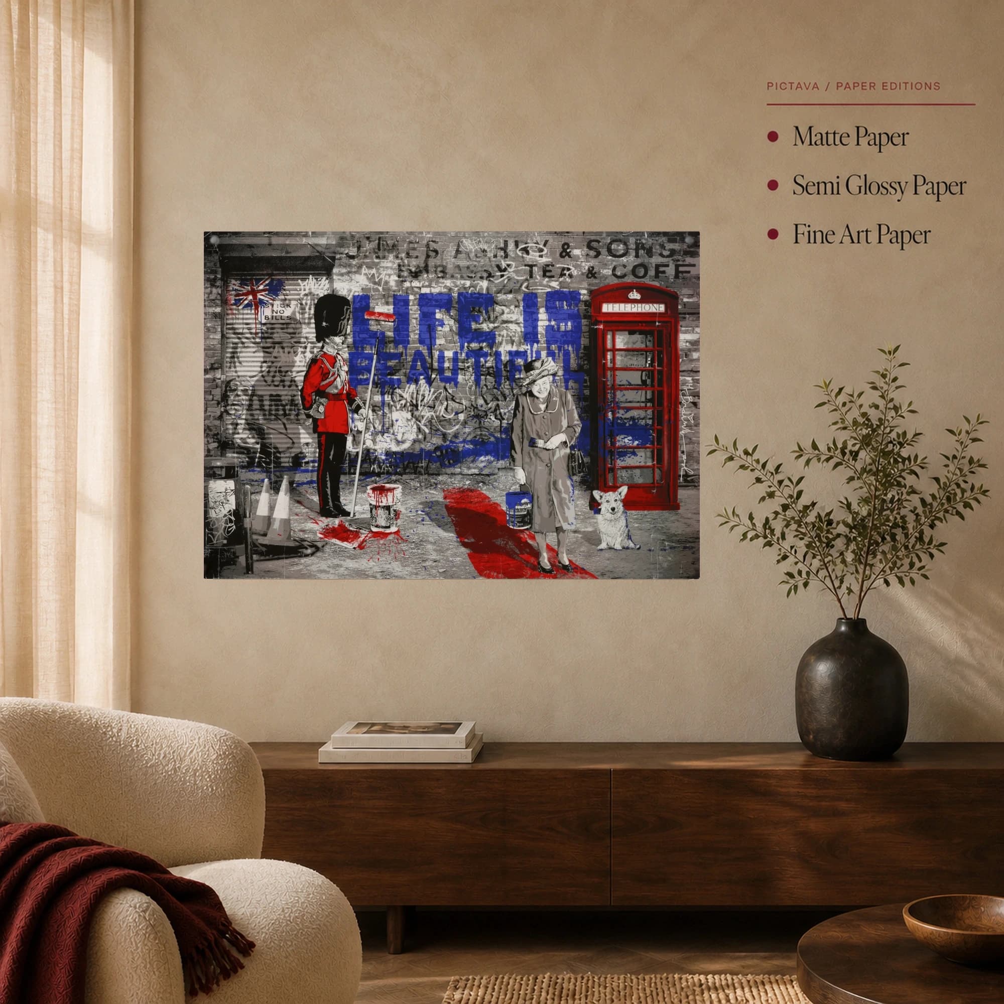 Life is Beautiful British Street Art Canvas, view 4