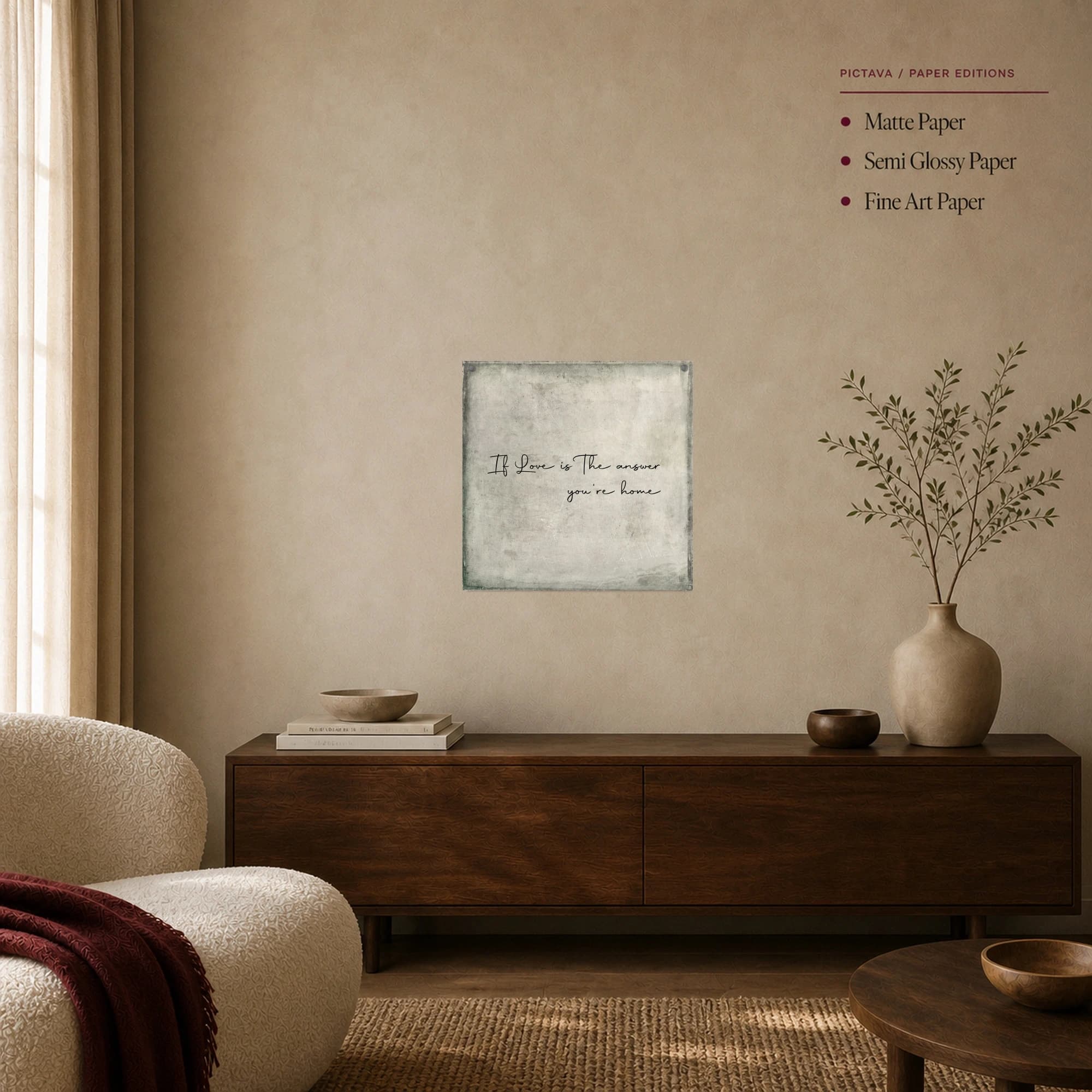 If Love Is The Answer You're Home Typography Print, view 7