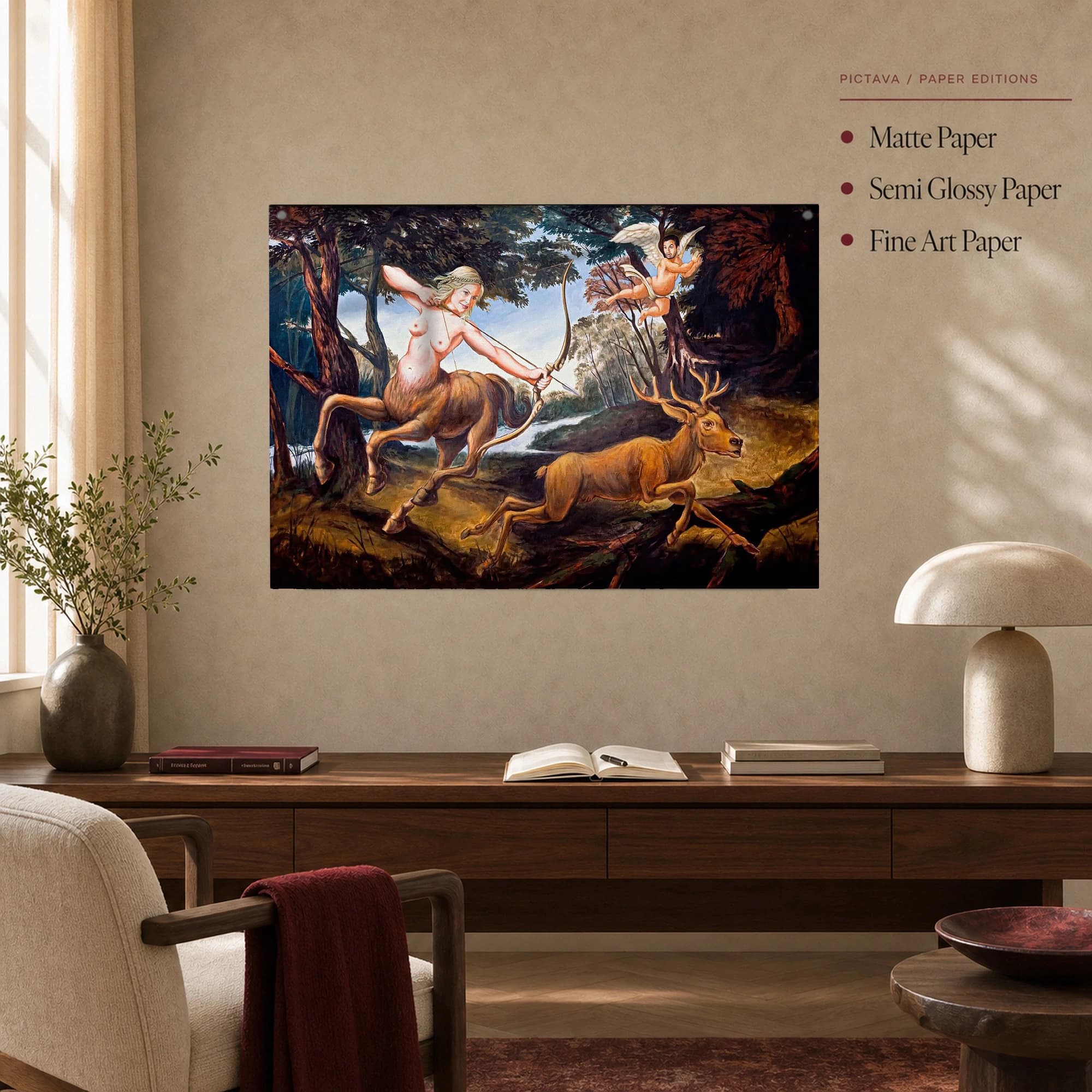 The Mythological Centaur Hunt Classical Wall Art Print, view 5