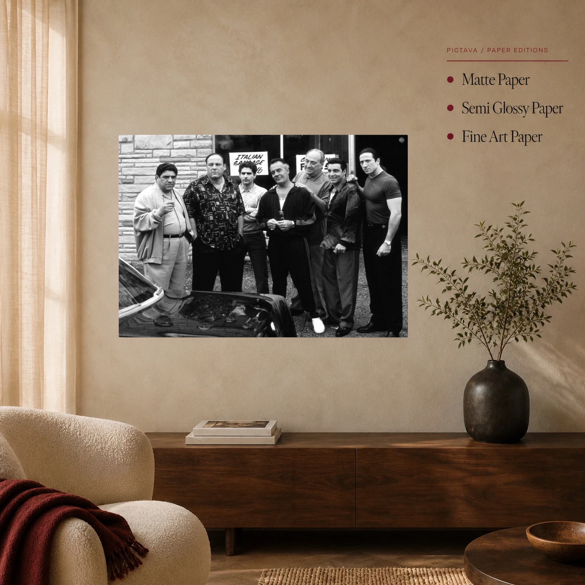 The Sopranos Cast Black and White Wall Art, view 5