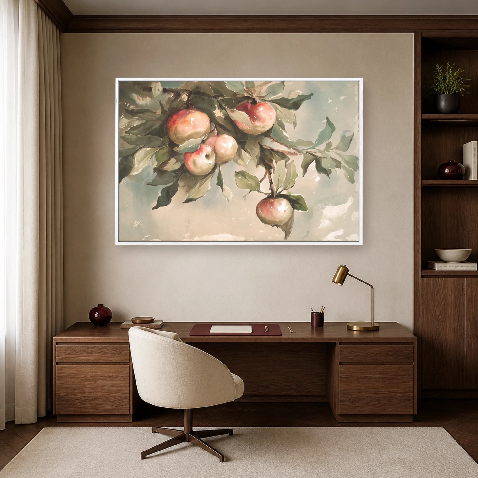 Vintage Apple Branch Watercolor Print, view 7