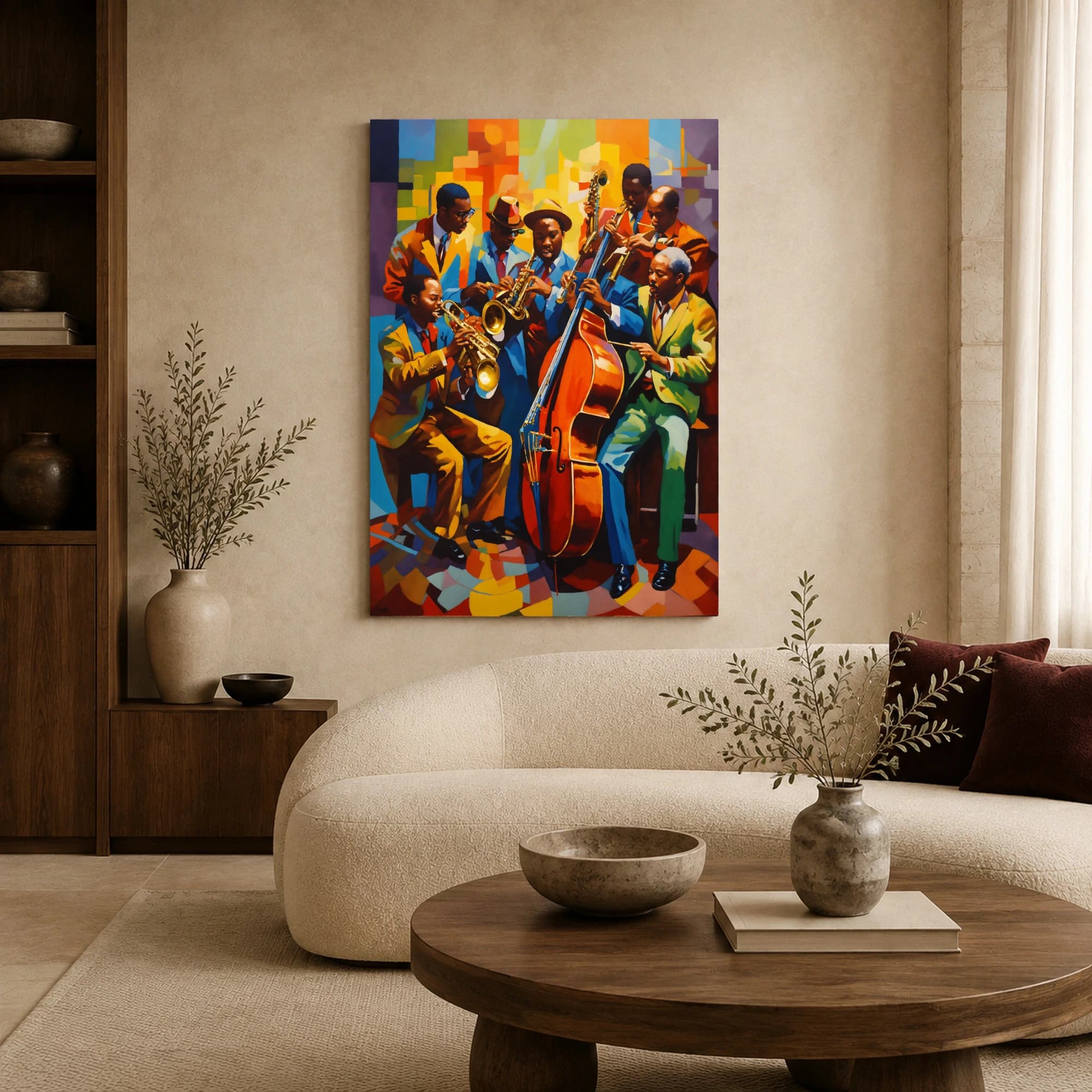 Vibrant Jazz Band Abstract Art Print, view 5