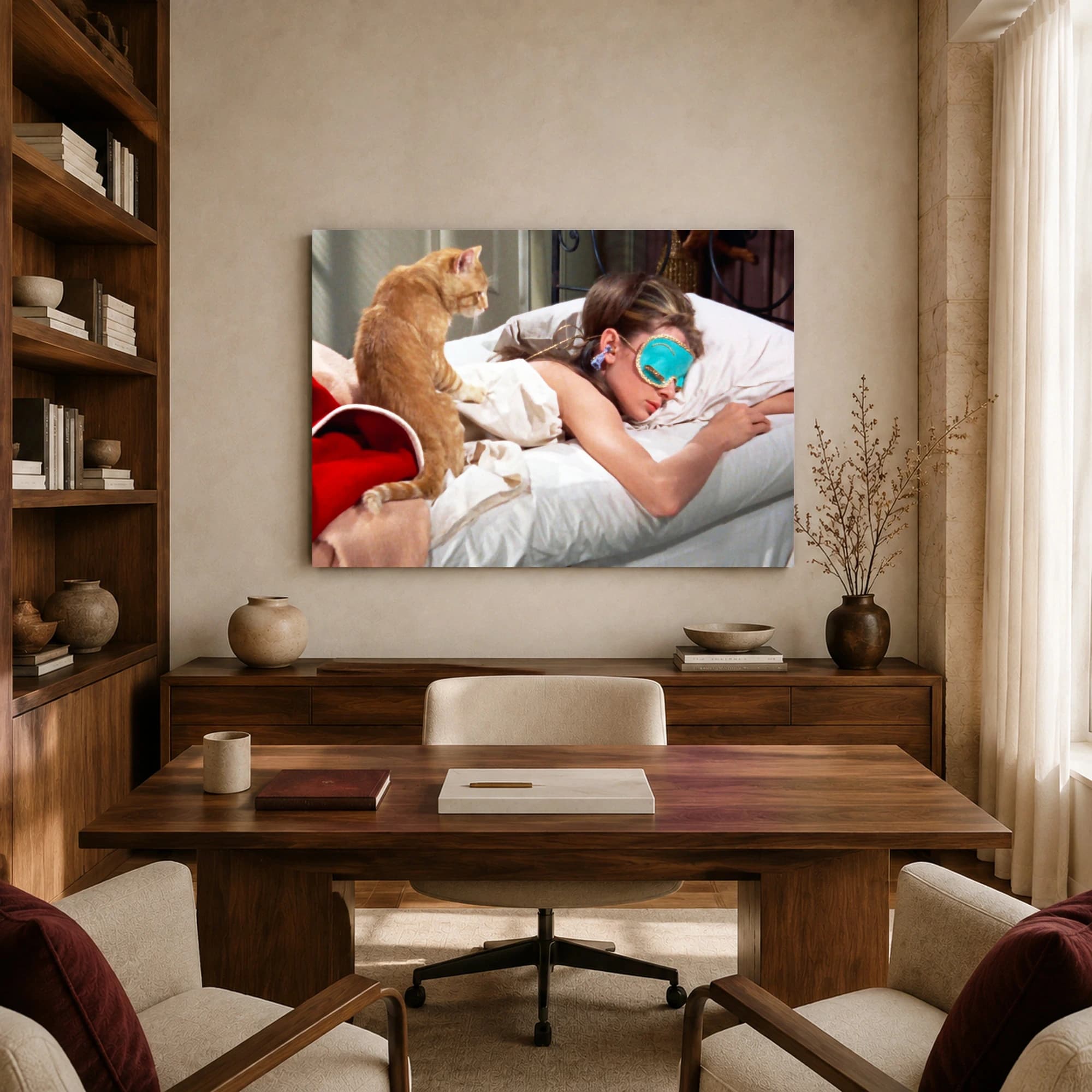 Breakfast at Tiffany's Movie Canvas Art: Holly & Cat Sleeping, view 8