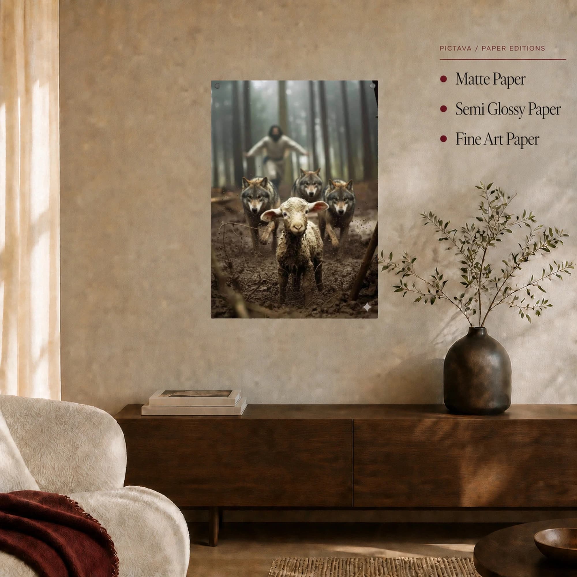 The Shepherd Rescuing the Muddy Lamb Canvas Print, view 4