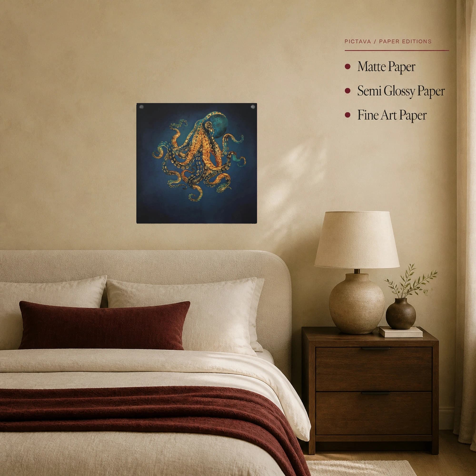 Golden Nautilus Octopus Wall Art, view 8