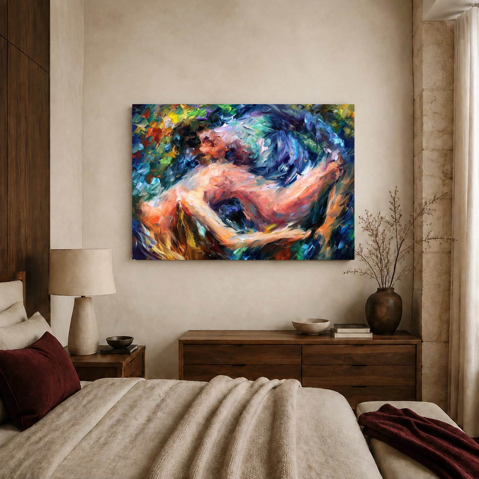 Abstract Embrace Impasto Canvas Print, view 6