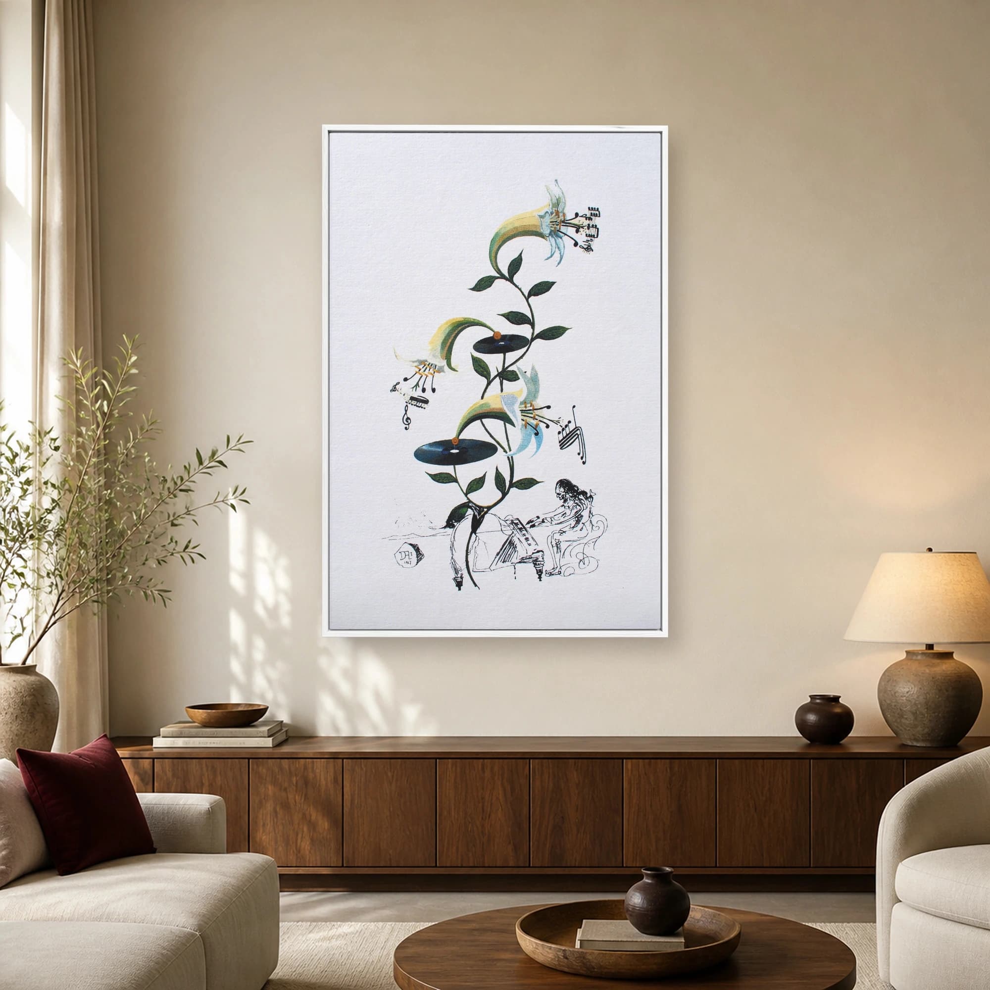 Salvador Dalí 1967 Surreal Music Plant Canvas Art Print, view 2