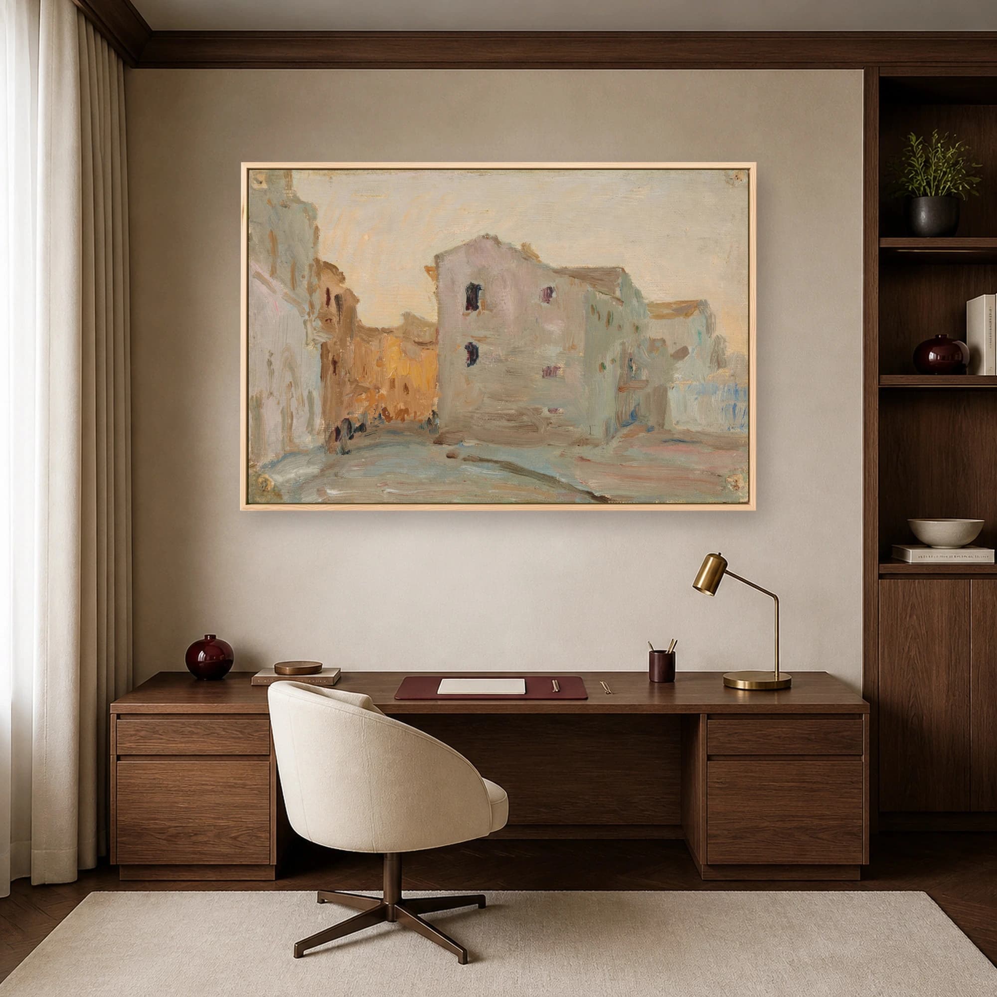 Townscape Study in Light and Ochre Canvas Print, view 6