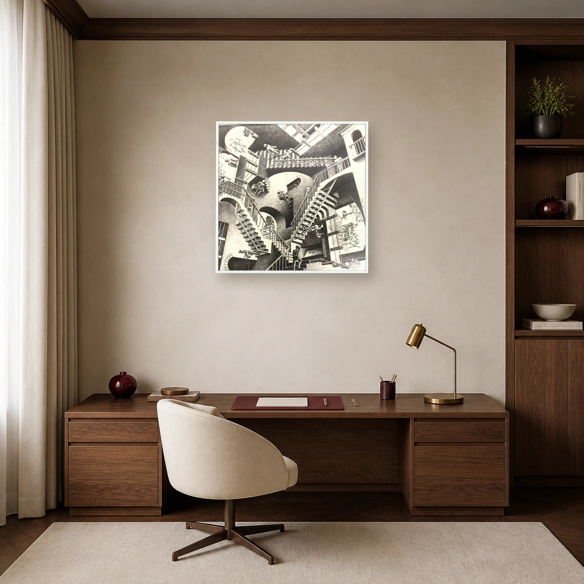 M.C. Escher Relativity Optical Illusion Surreal Wall Art, view 7