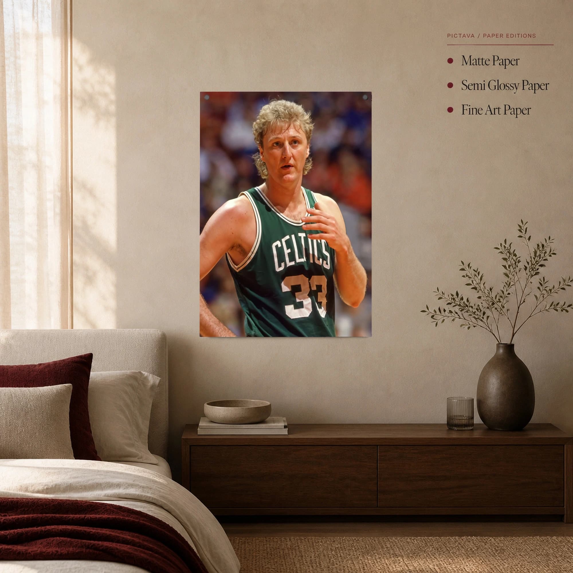 Larry Bird Boston Celtics Number 33 Basketball Legend Wall Art, view 2