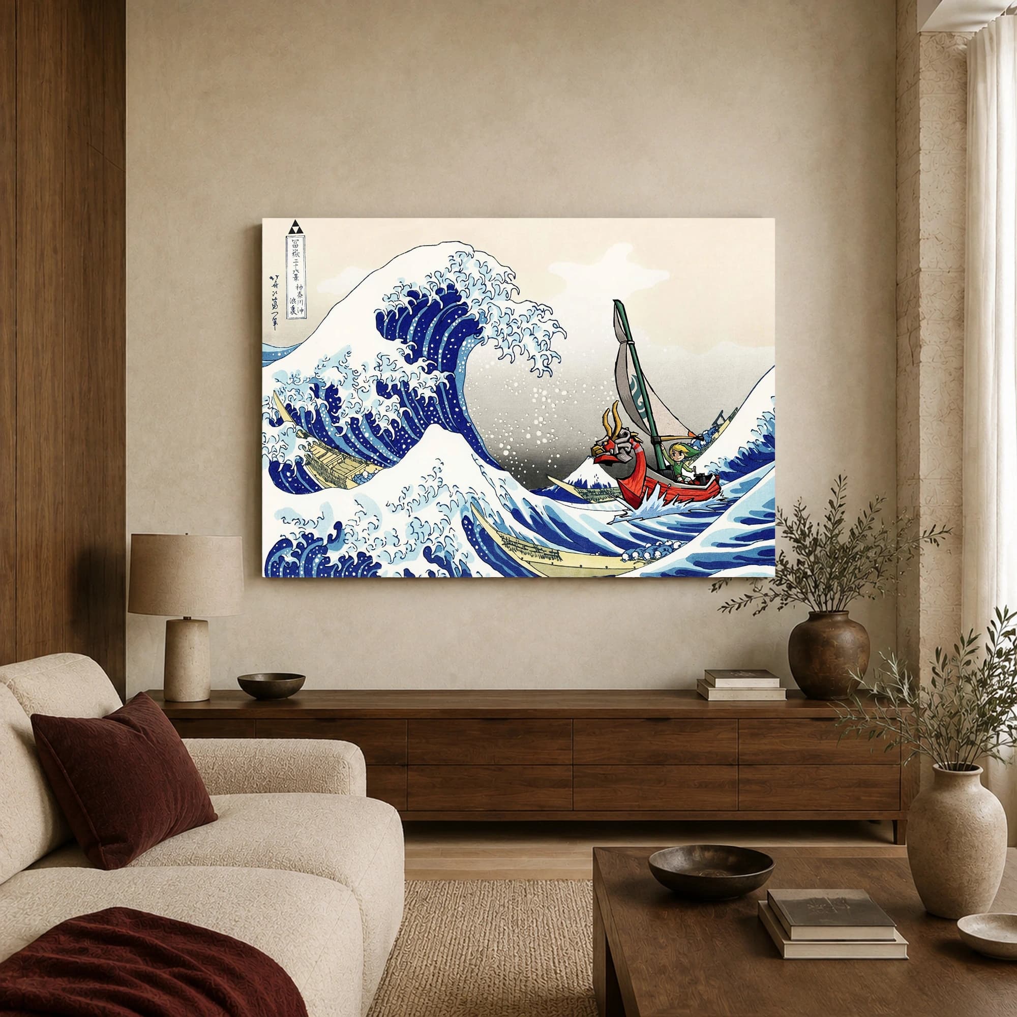The Great Wave Link Japanese Woodblock Print Wall Art, view 2