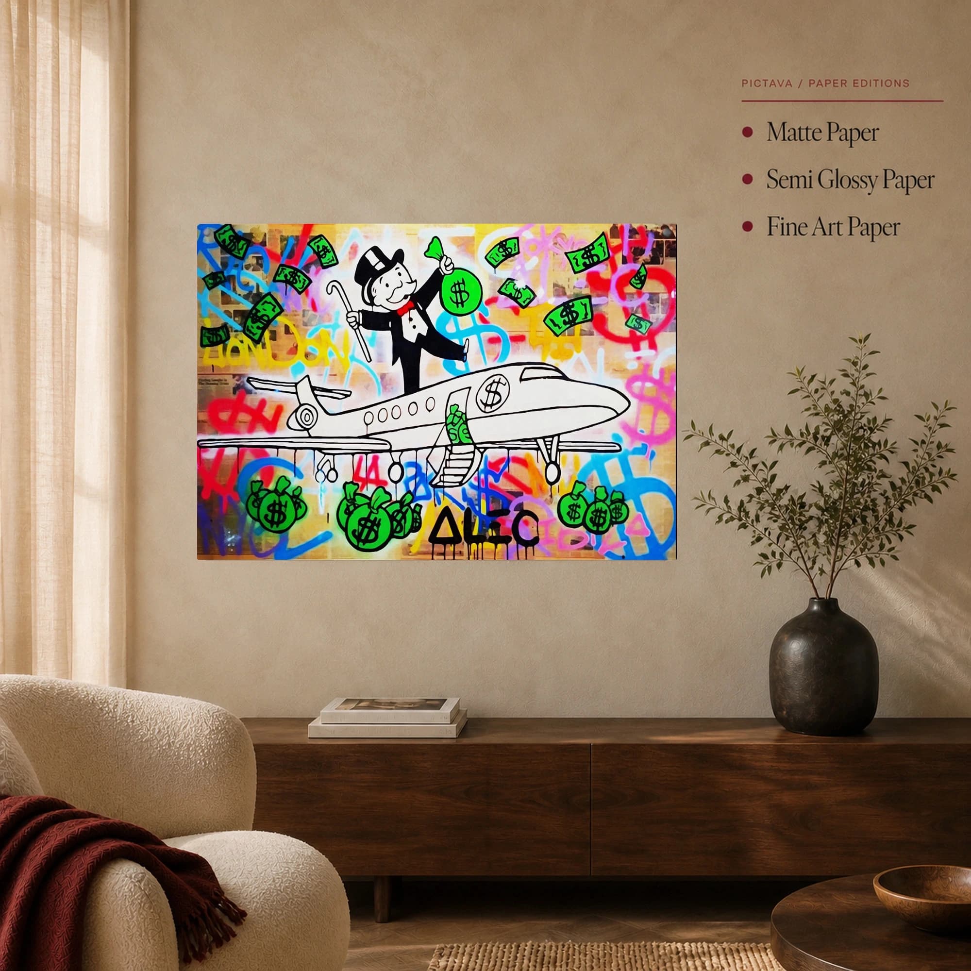 Monopoly Man Wealth Street Art Canvas Print, view 4