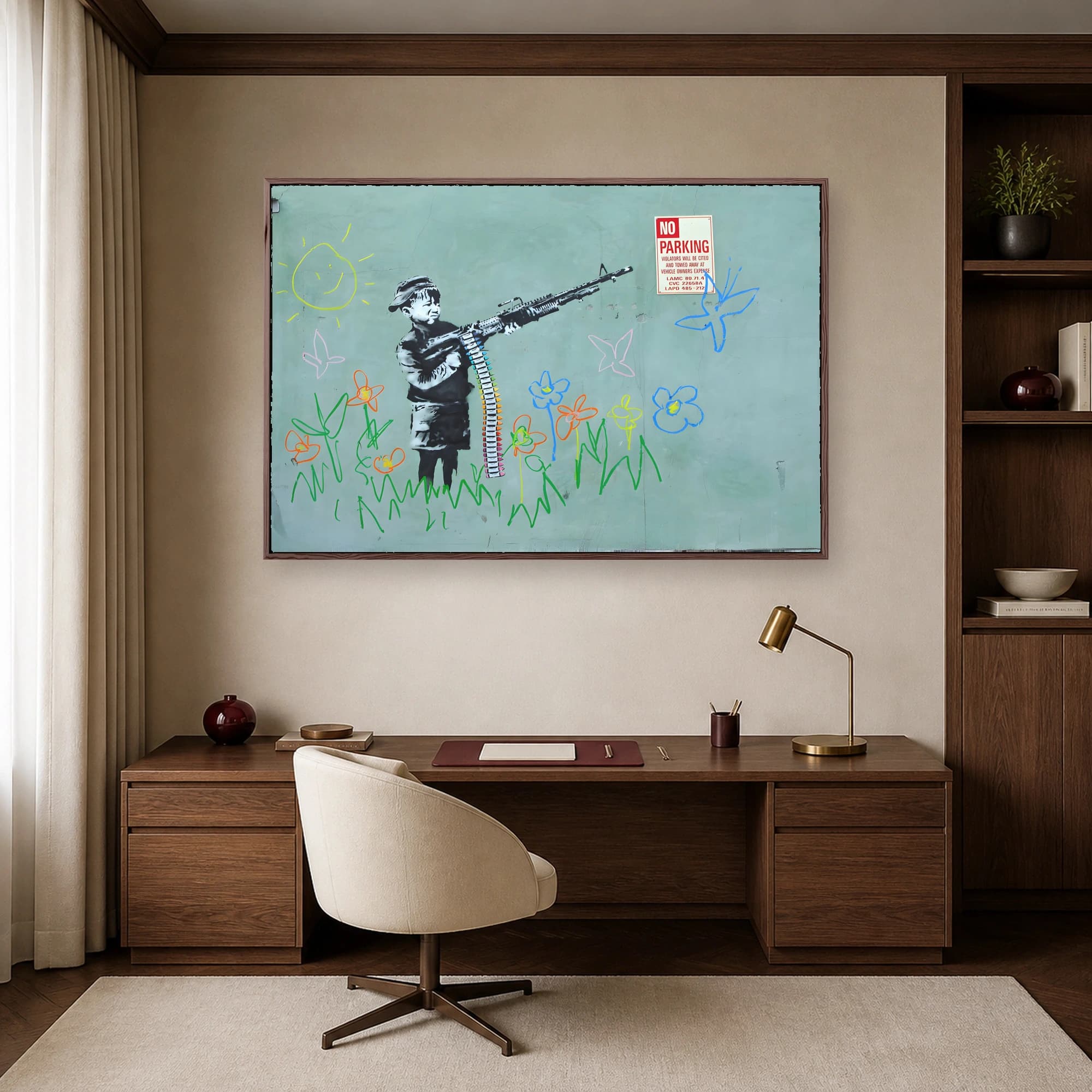 Child Soldier with Crayon Belt Street Art Canvas, view 6
