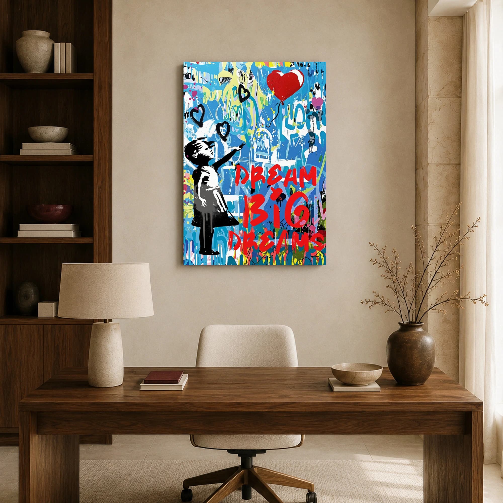 Dream Big Graffiti Wall Art Urban Canvas Print, view 8