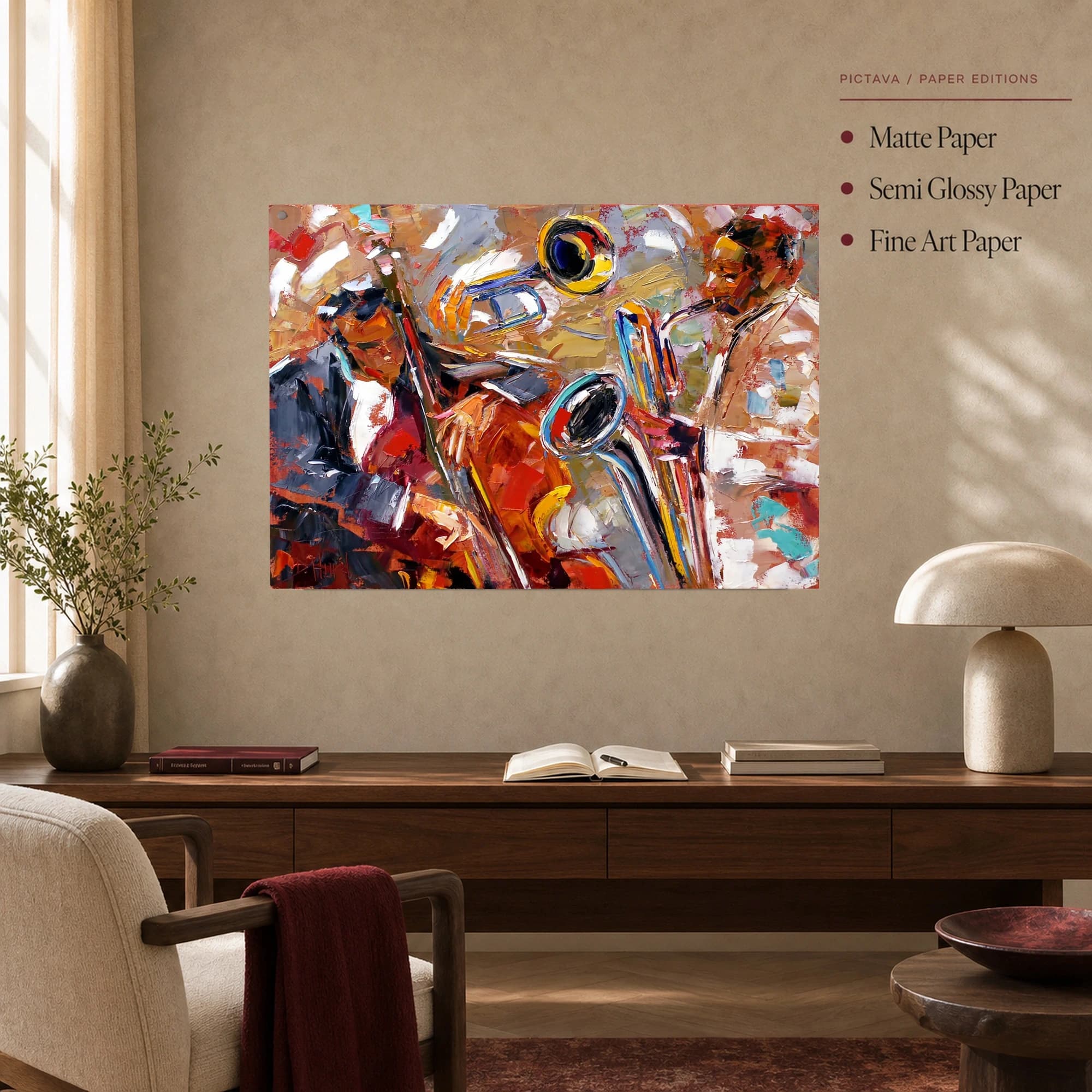 Textured Jazz Band Impasto Canvas Print, view 5
