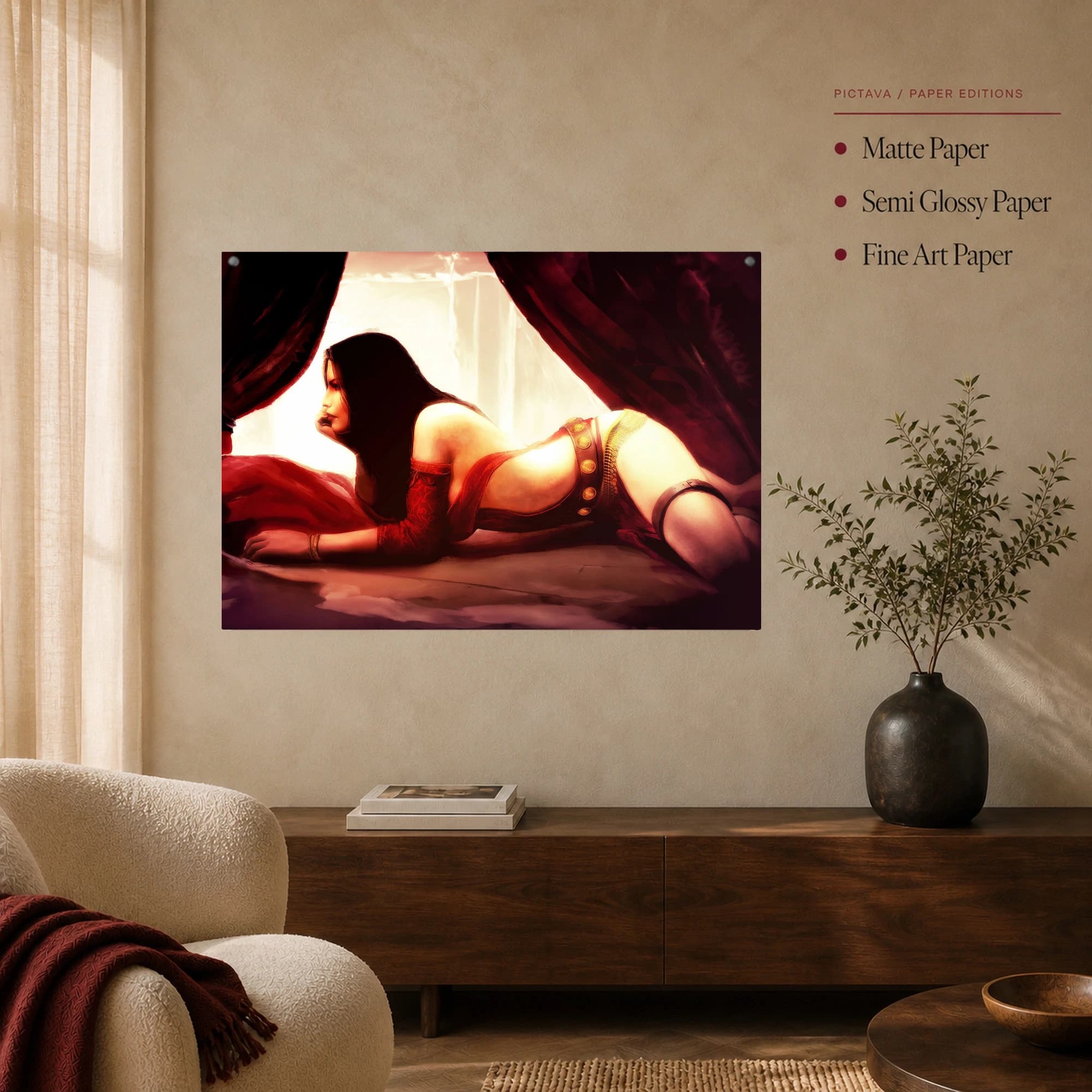 Morrigan Aensland Scarlet Recline Canvas Art, view 4
