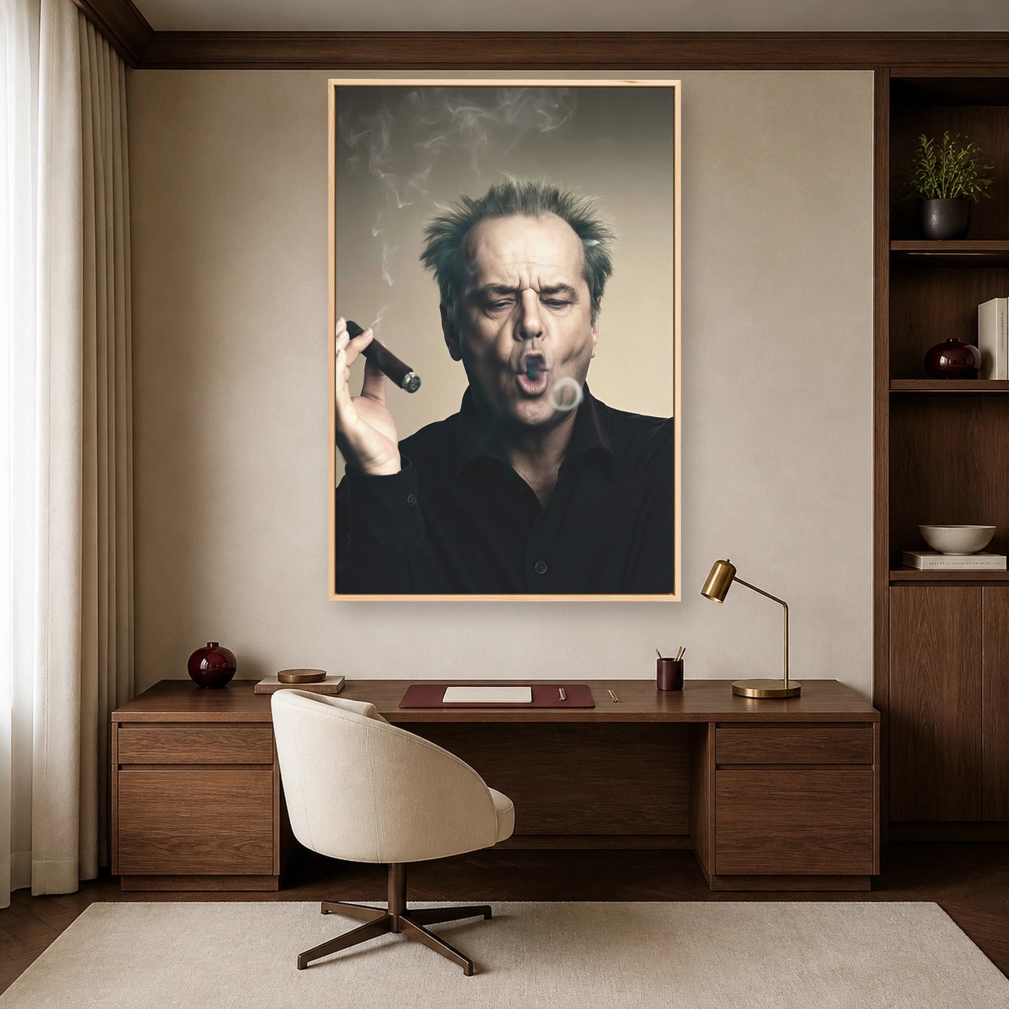 Jack Nicholson Cigar Smoke Ring Canvas Print, view 6
