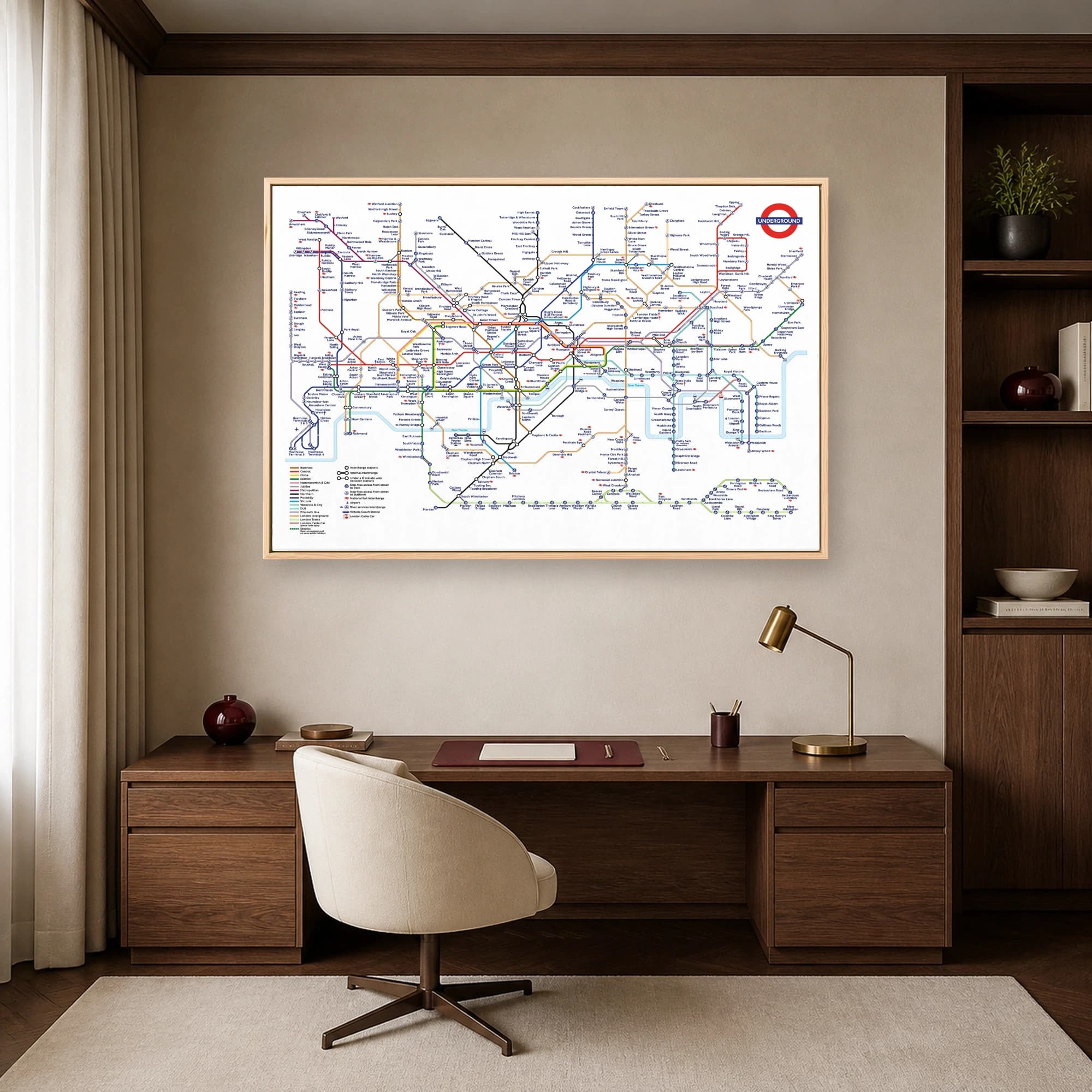 London Underground Transit Map Wall Art, view 5