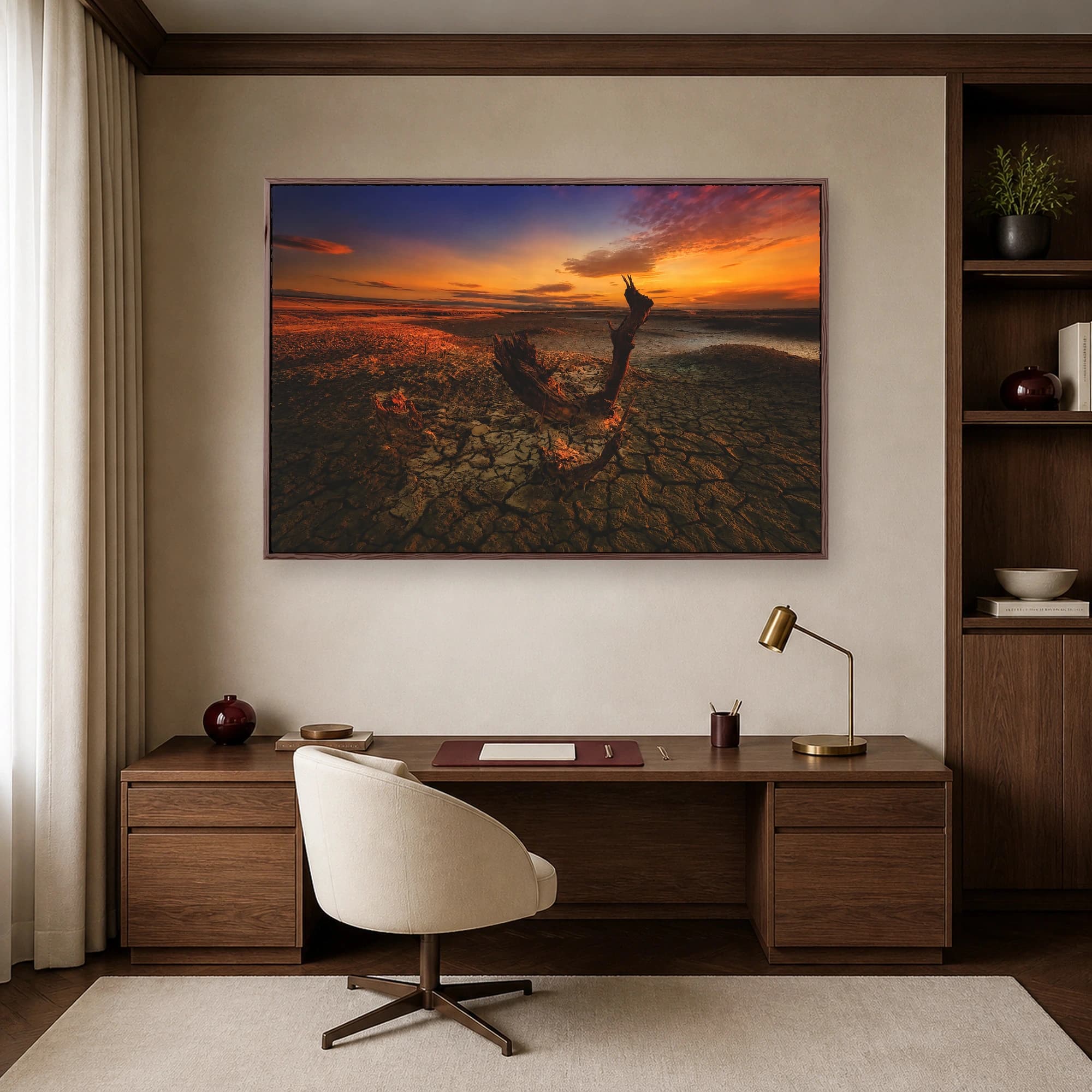 Cracked Earth Sunset Wasteland Canvas Print, view 6