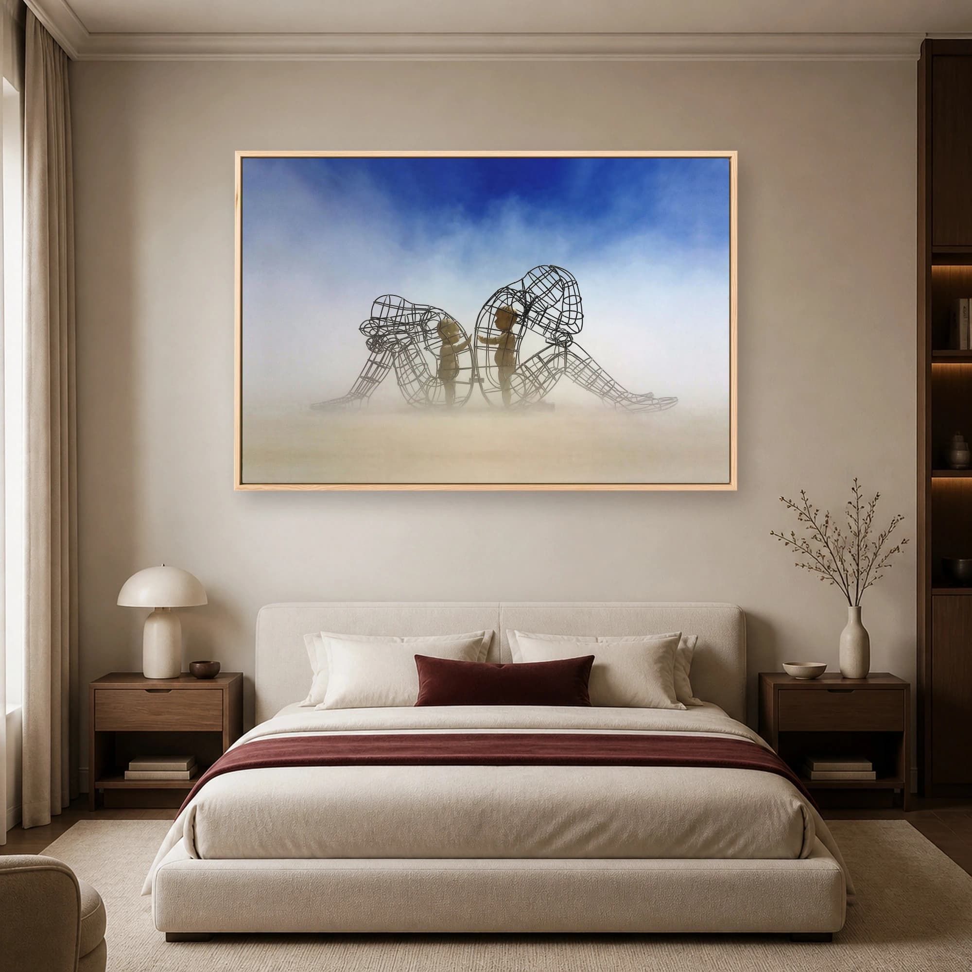 Wireframe Statues Desert Art Print, view 4