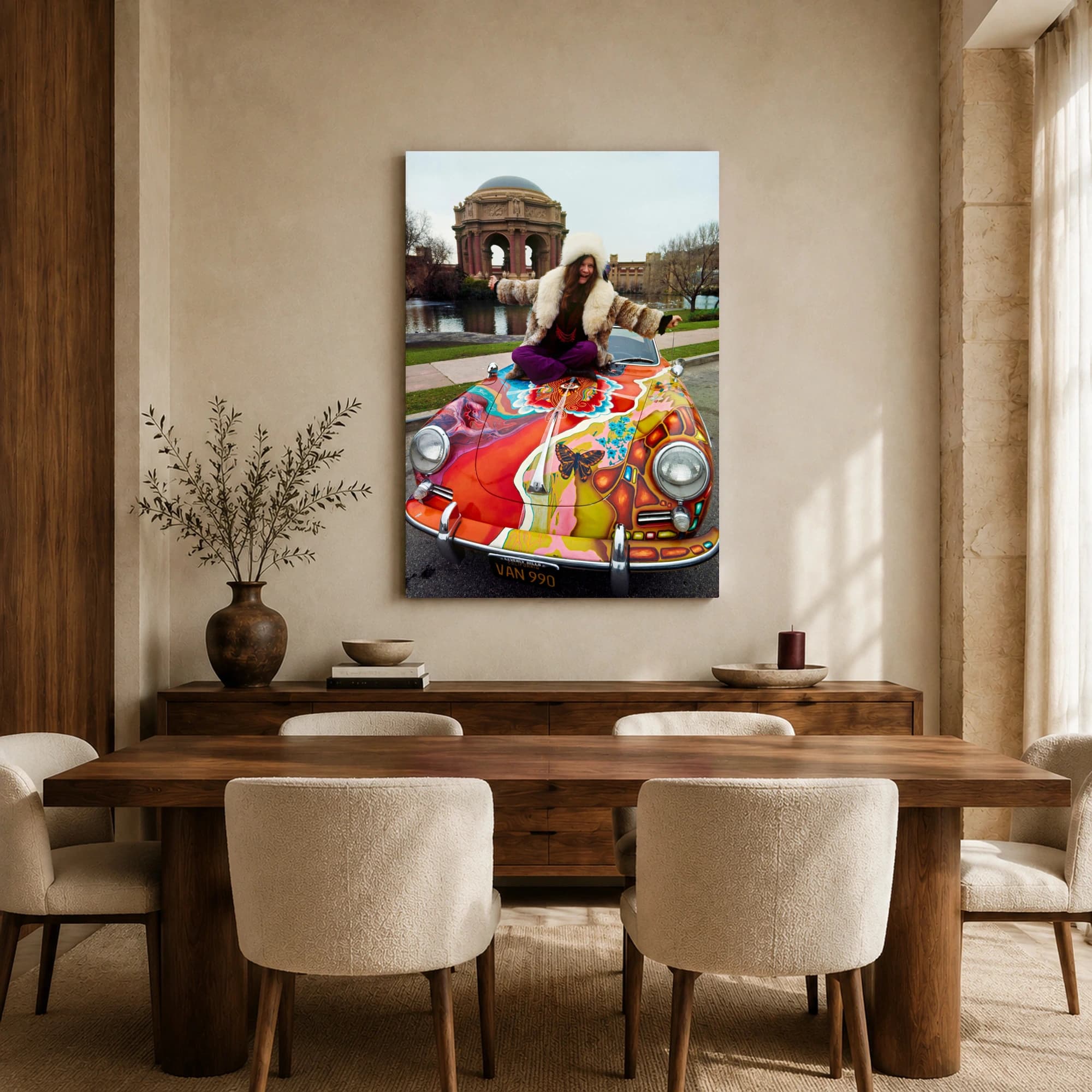 Janis Joplin with Psychedelic Porsche Wall Art, view 6
