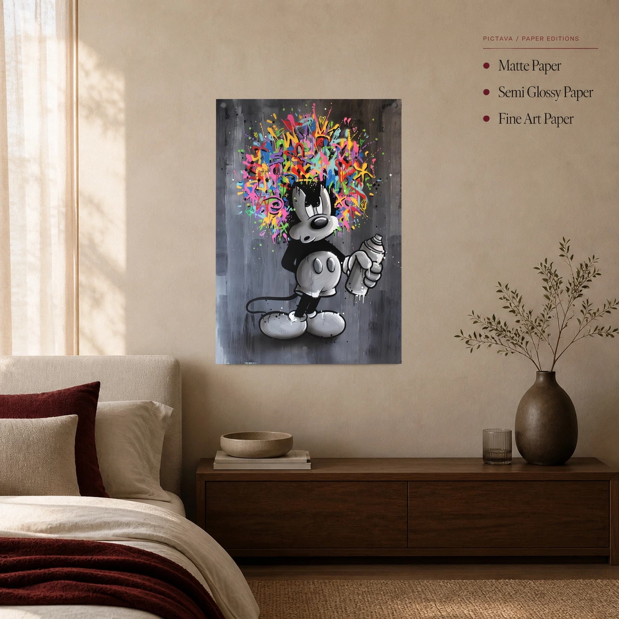 Graffiti Mickey Street Art Canvas Print, view 3