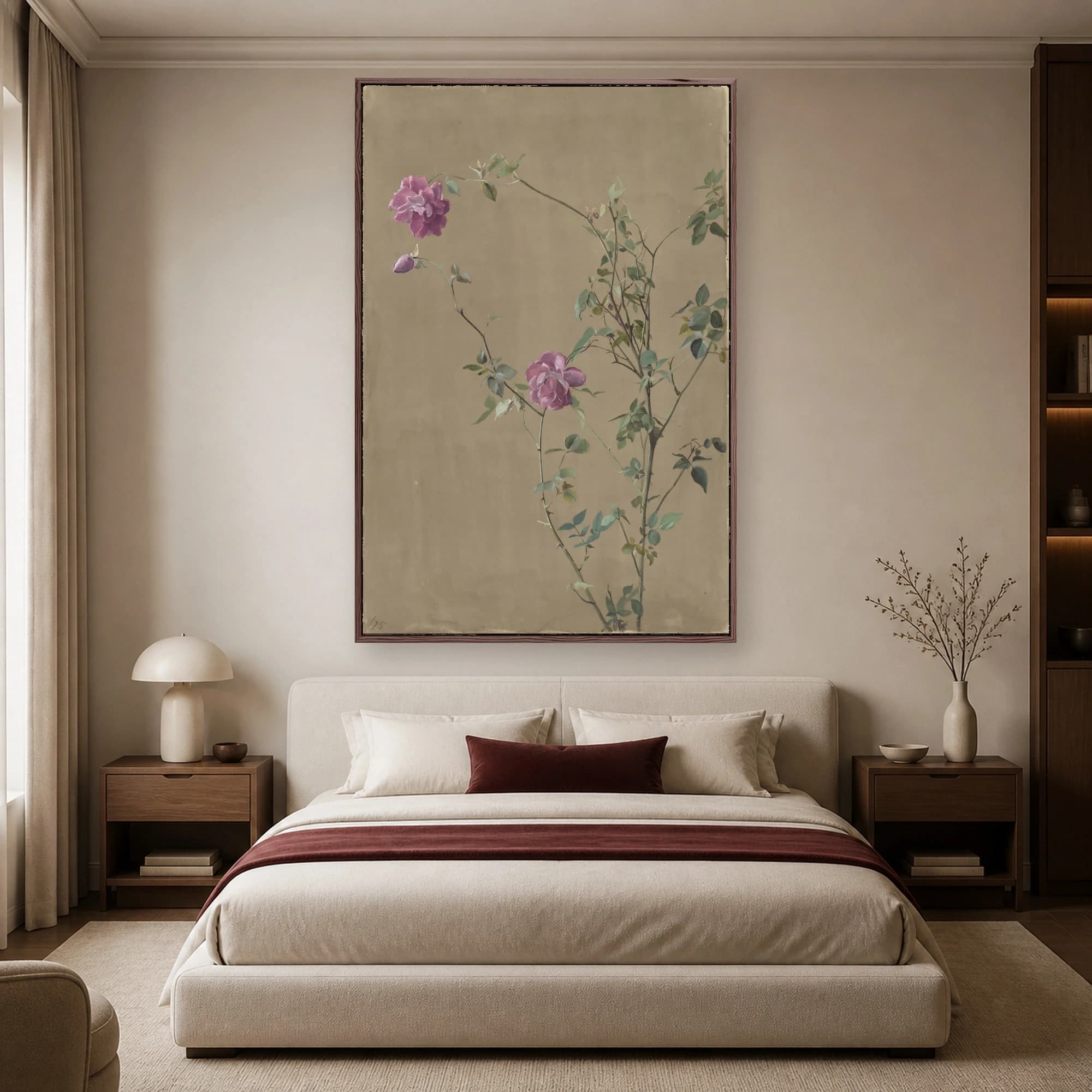 Study of Pink Roses Vintage Botanical Art Print, view 5