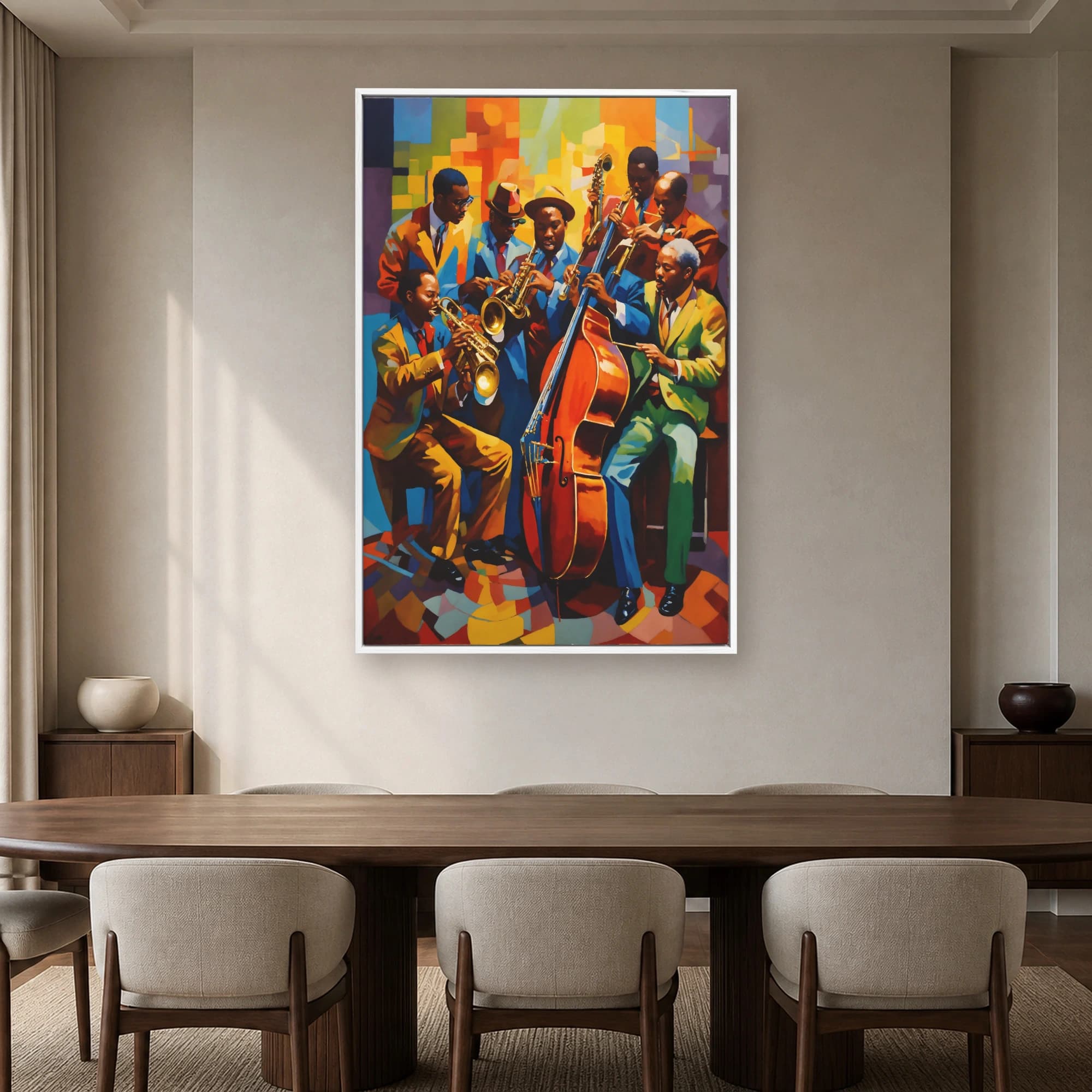 Vibrant Jazz Band Abstract Art Print, view 3
