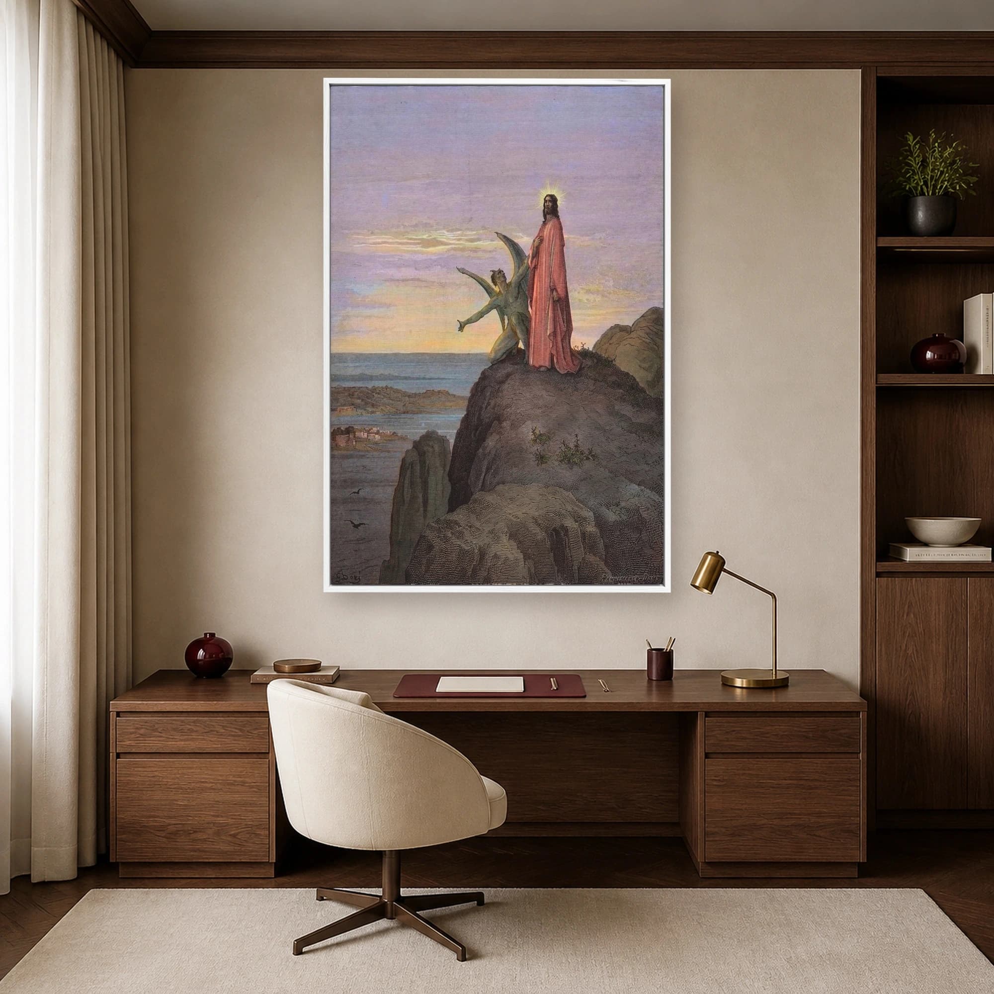 Gustave Dore The Temptation of Christ Vintage Religious Wall Art, view 2