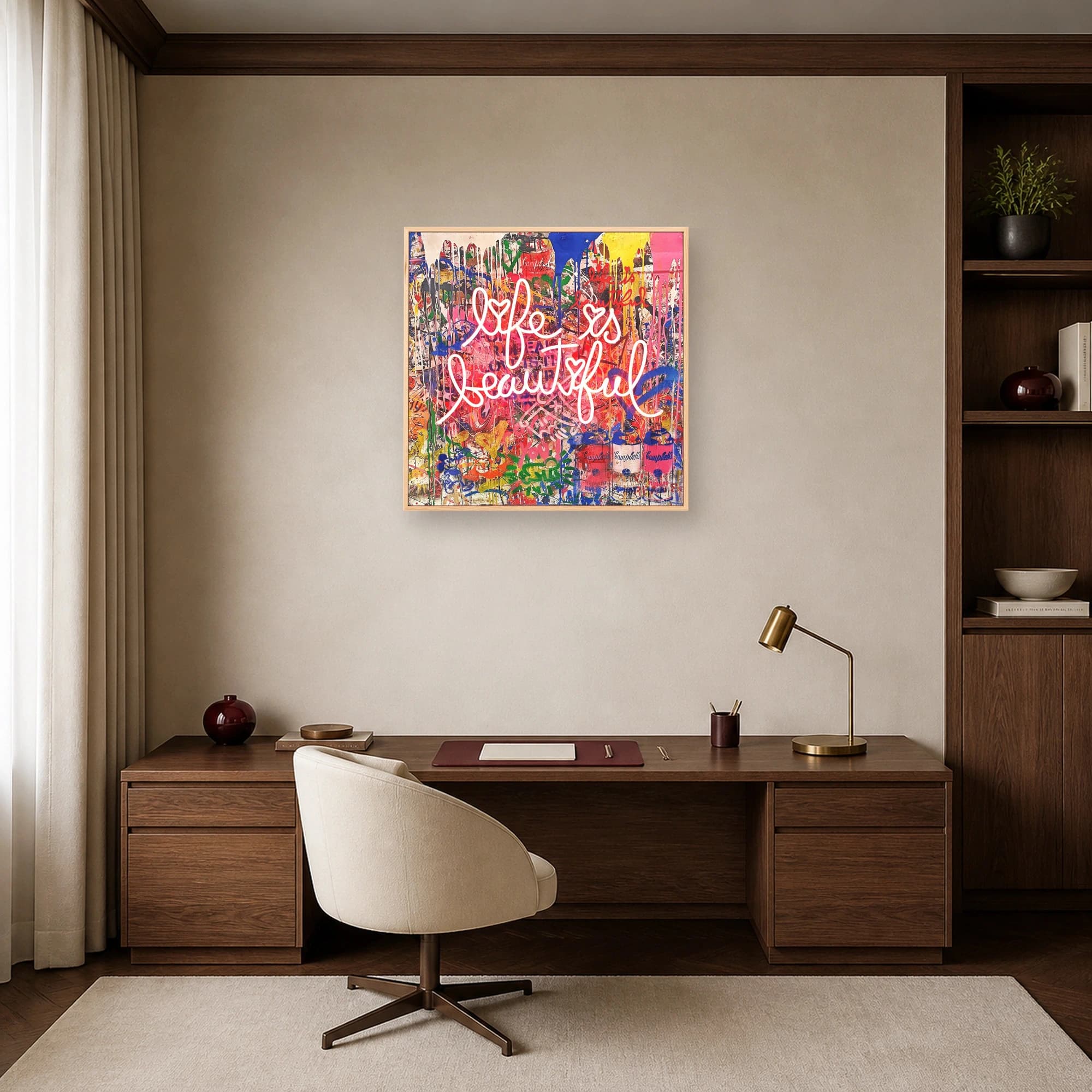 Life is Beautiful Graffiti Pop Art Canvas, view 7